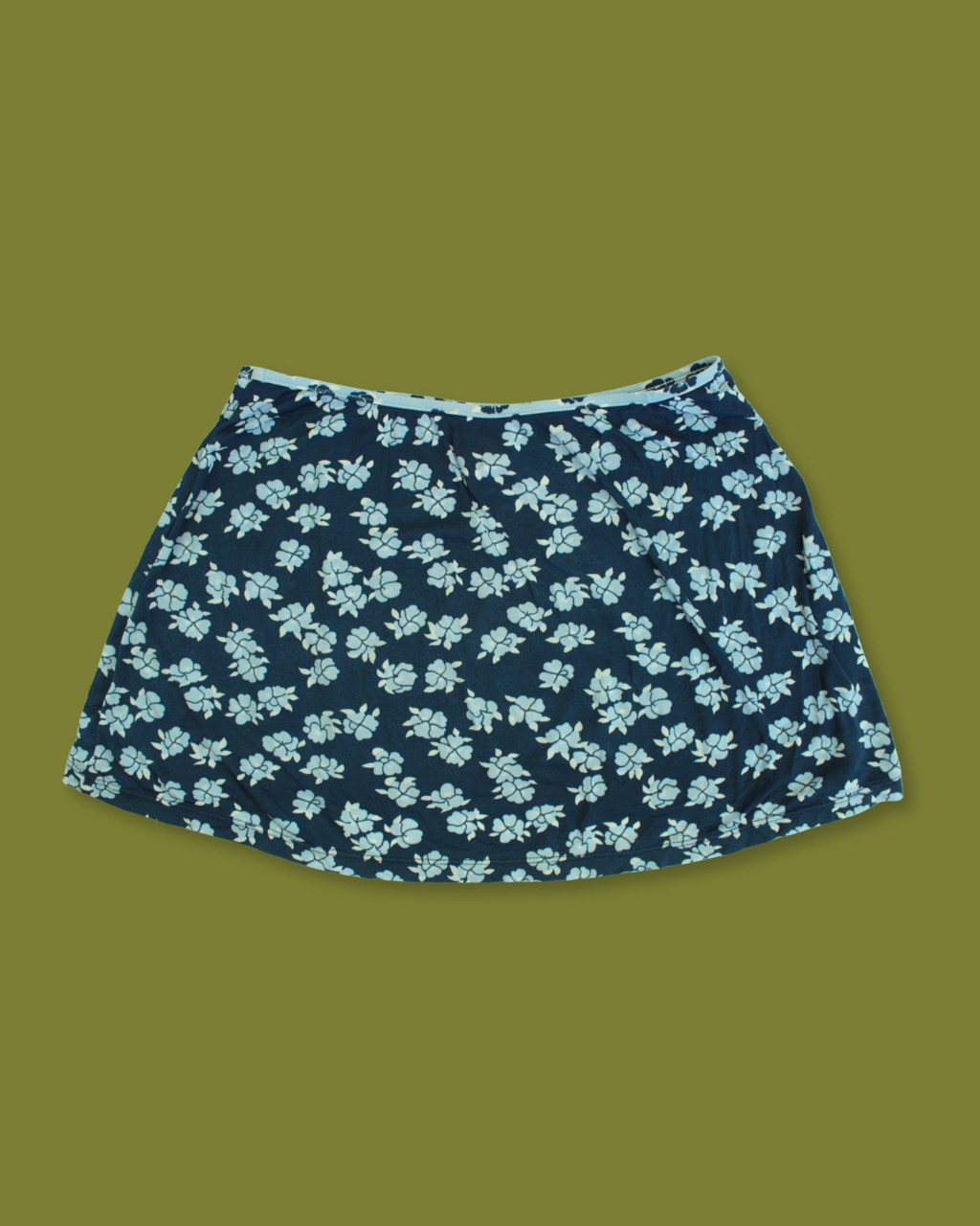 Vintage Hibiscus Floral Swim Skirt