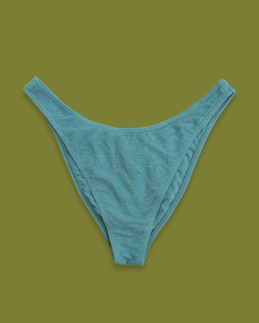 Blue Scrunched High-hip Bikini Bottom
