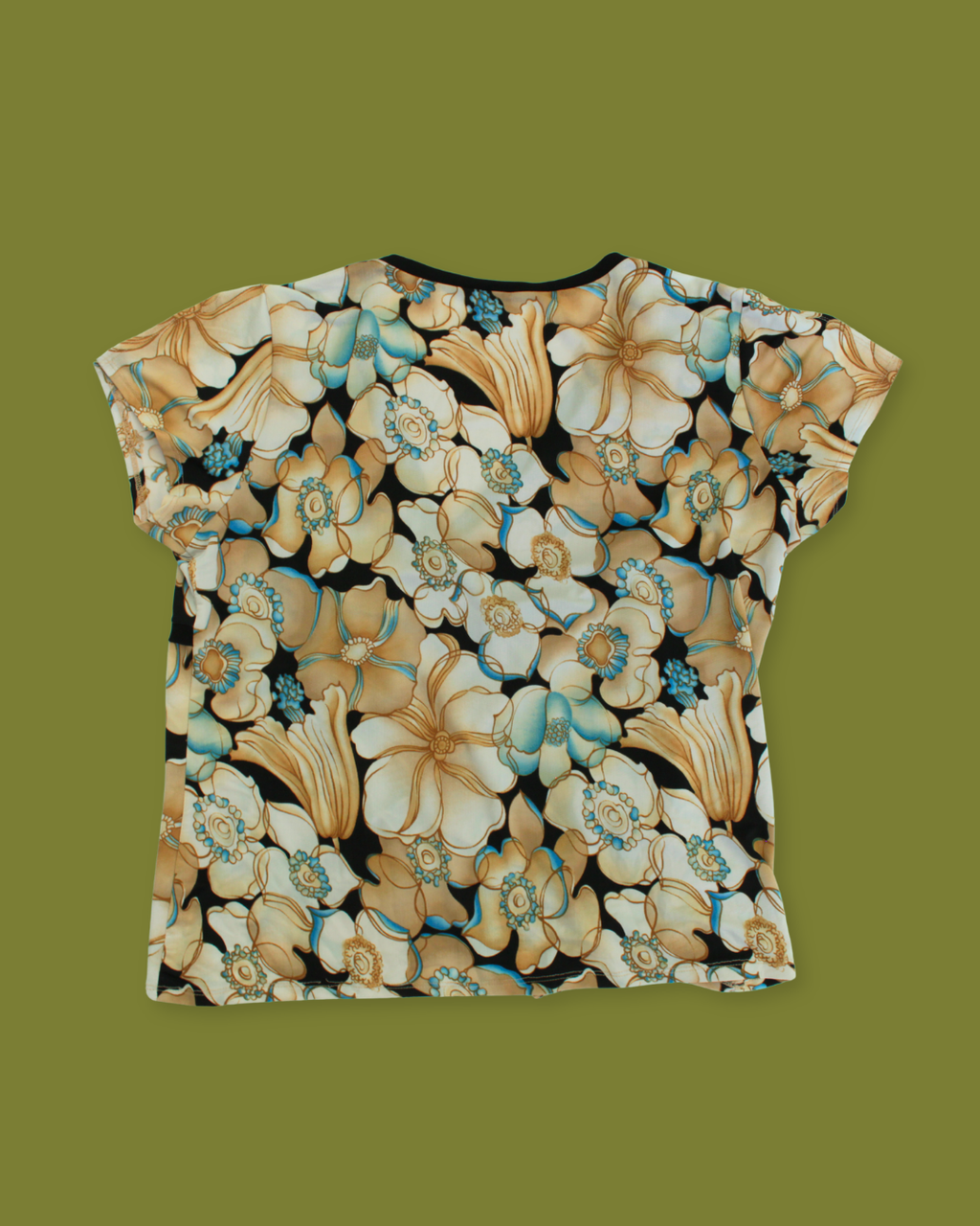 Y2K Floral Cross-front Flutter-sleeve Plus Top