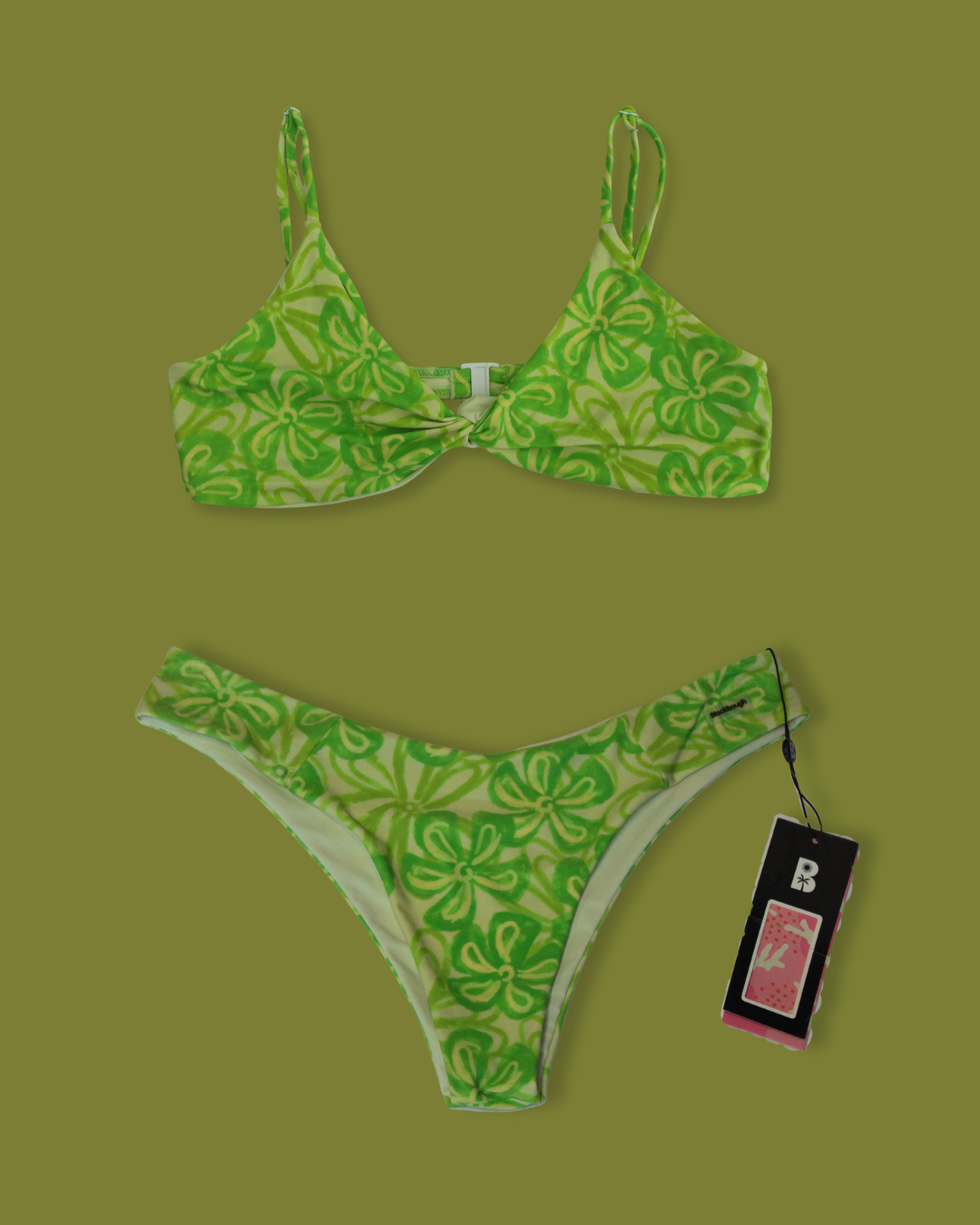 Tropical Floral Twist Bikini Set