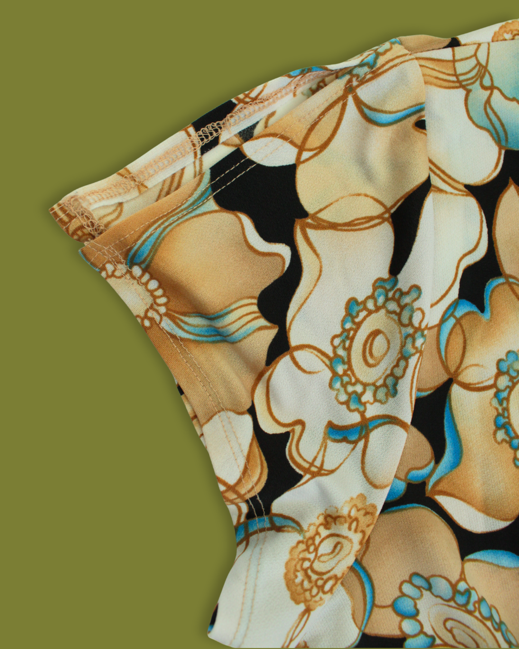 Y2K Floral Cross-front Flutter-sleeve Plus Top