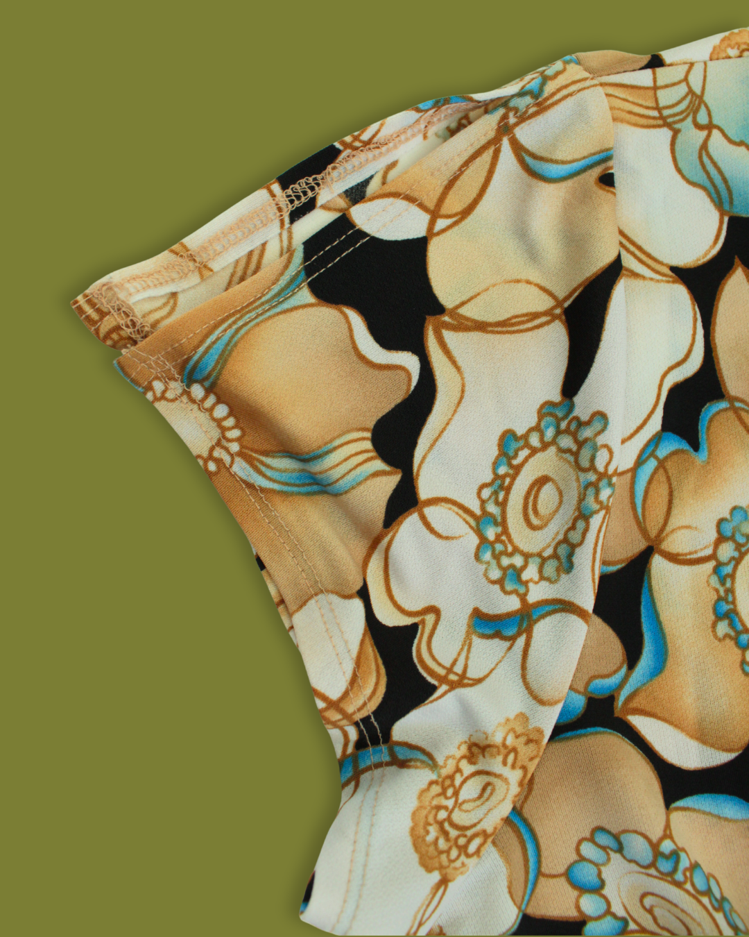 Y2K Floral Cross-front Flutter-sleeve Plus Top