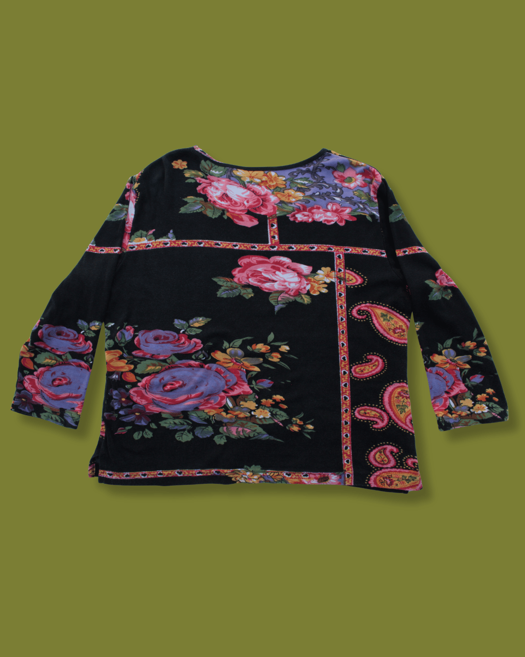 Beaded Floral Quarter-length sleeve Top