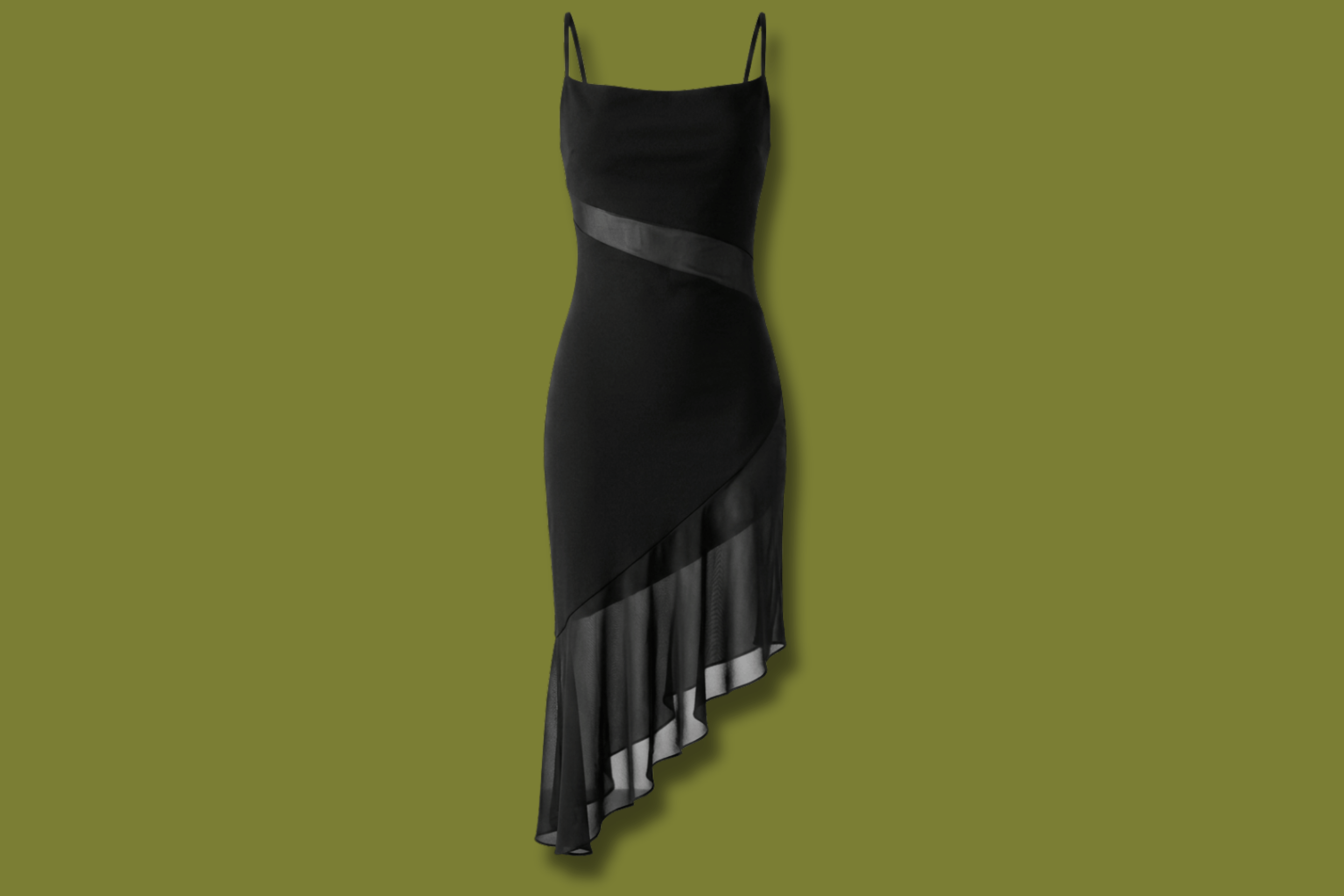 Asymmetric Bodycon Ruffle Dress