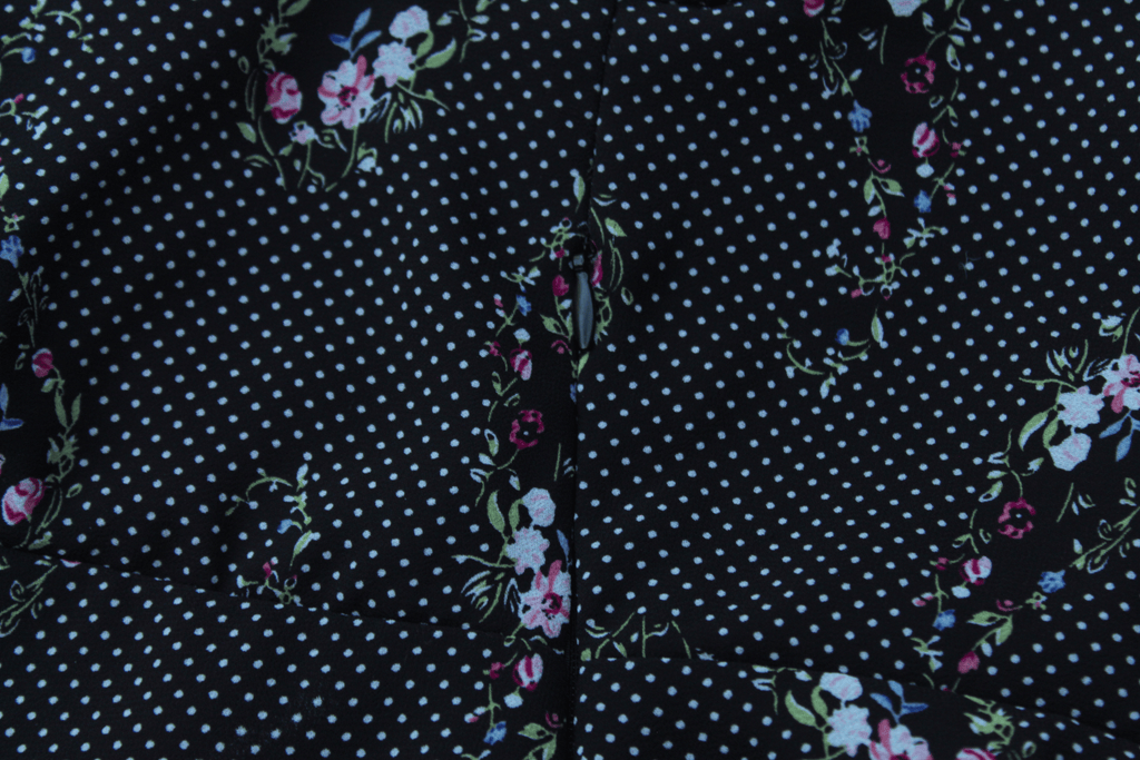 Polka-dot Floral Fit and Flare Dress