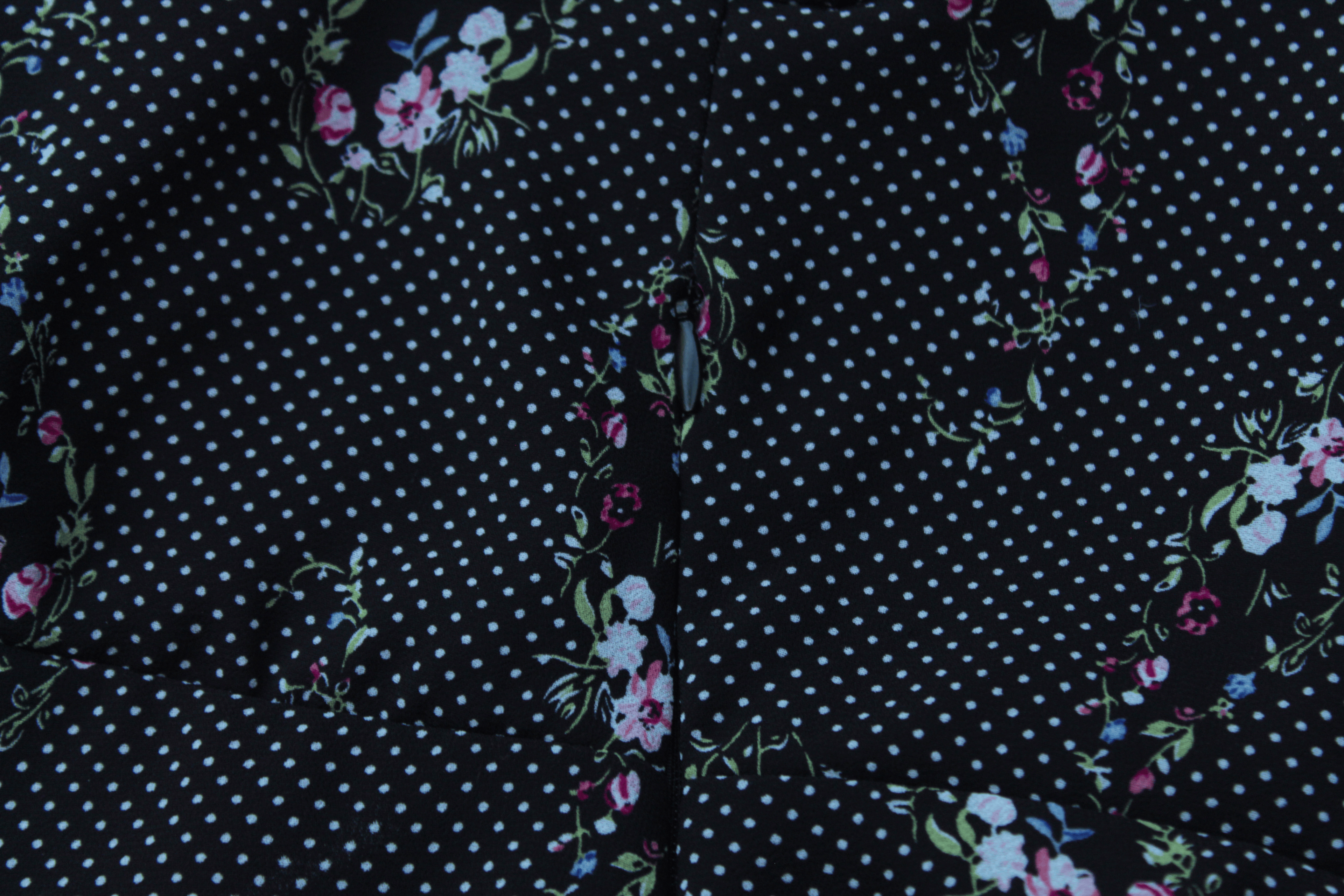 Polka-dot Floral Fit and Flare Dress