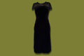 Velvet and Glittery Mesh Midi Dress