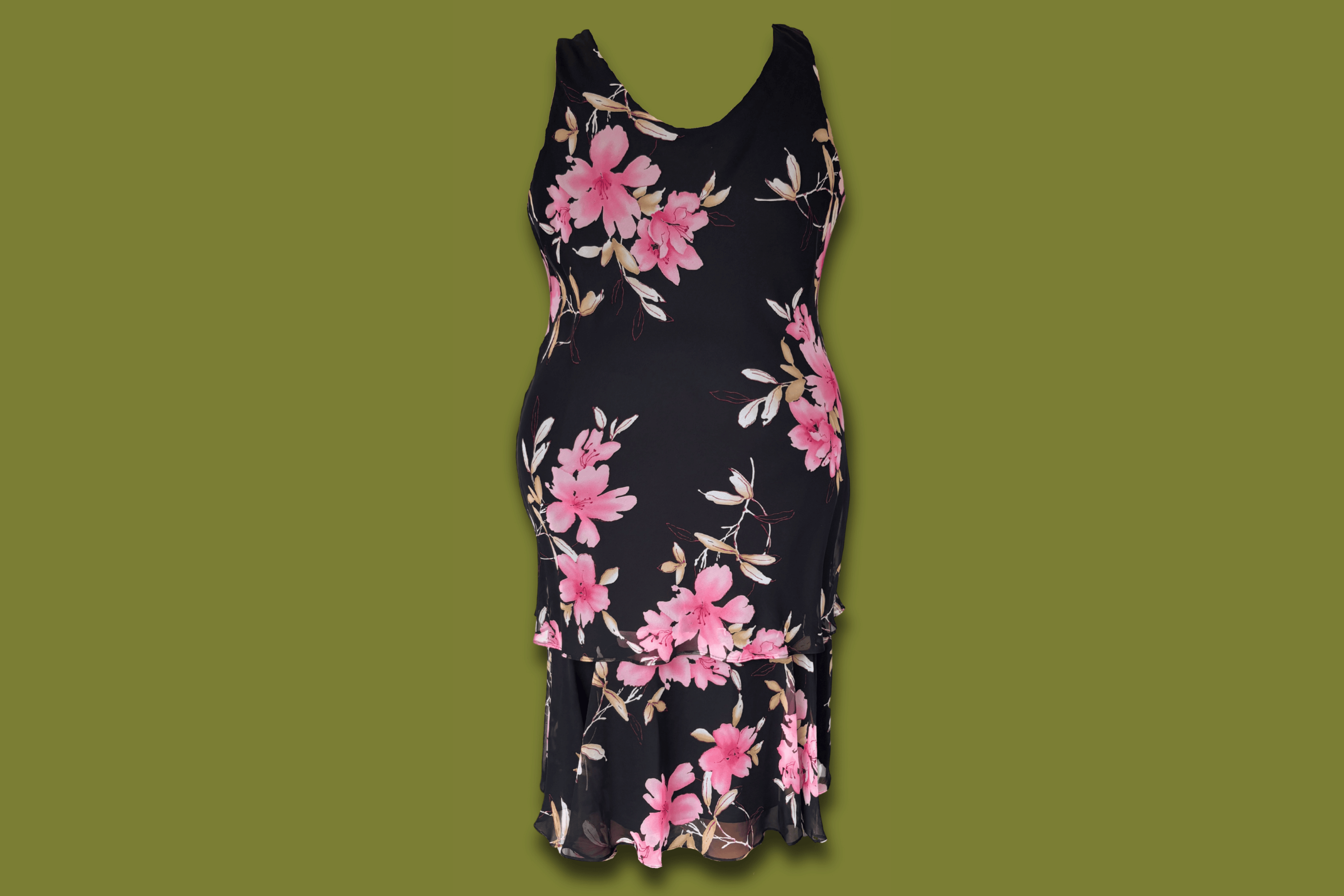 Floral Tiered Maxi Dress (Plus Sized)