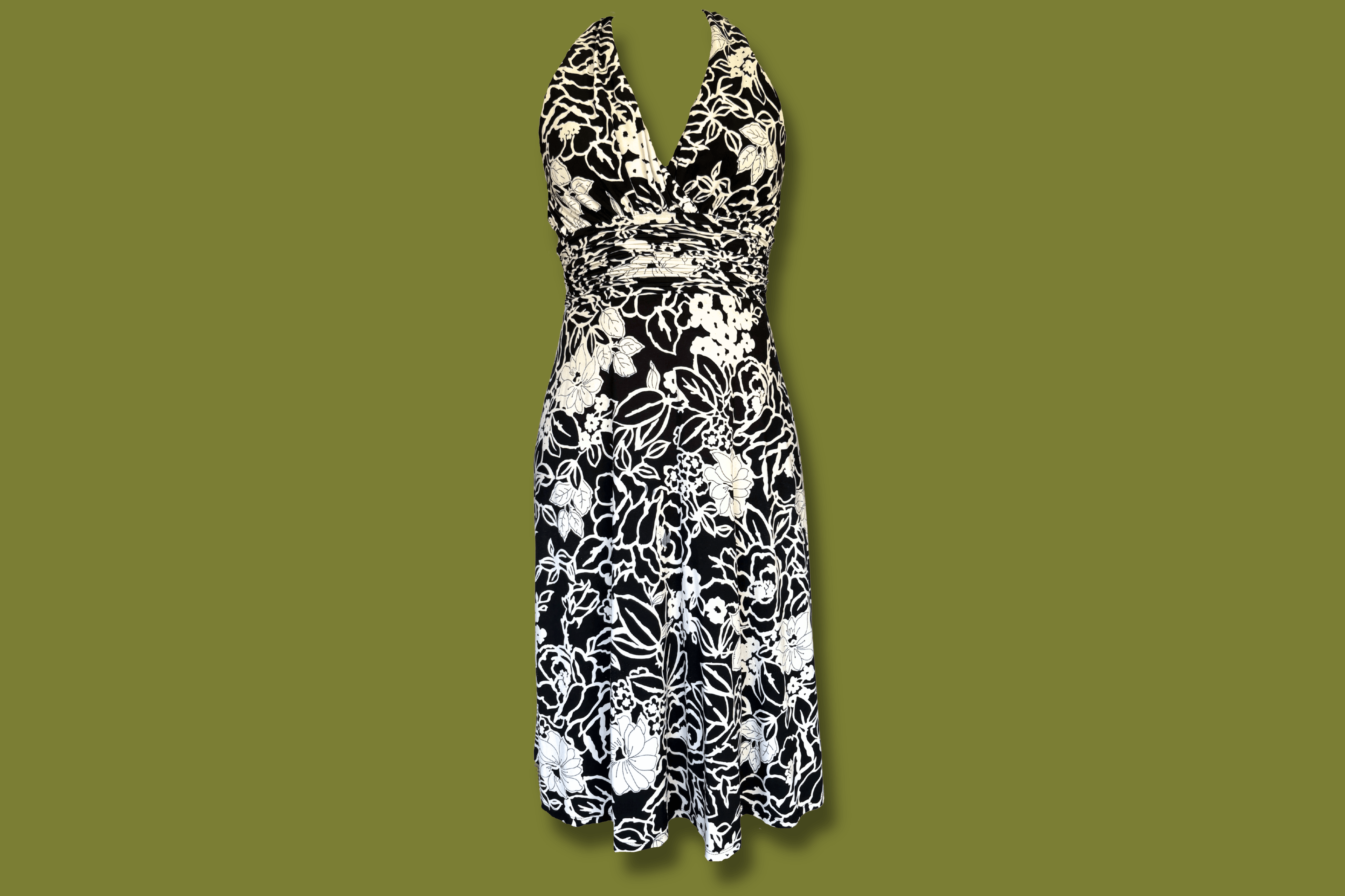 Floral Ruched Midi Dress