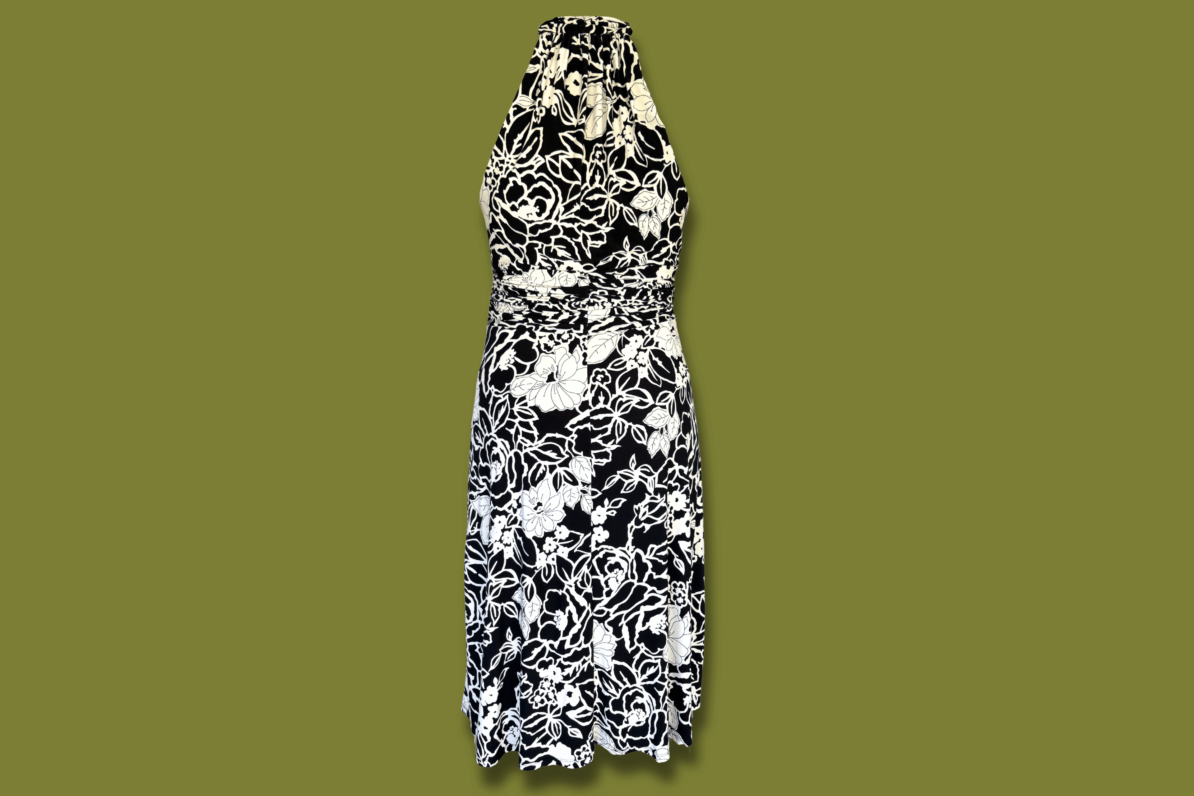Floral Ruched Midi Dress
