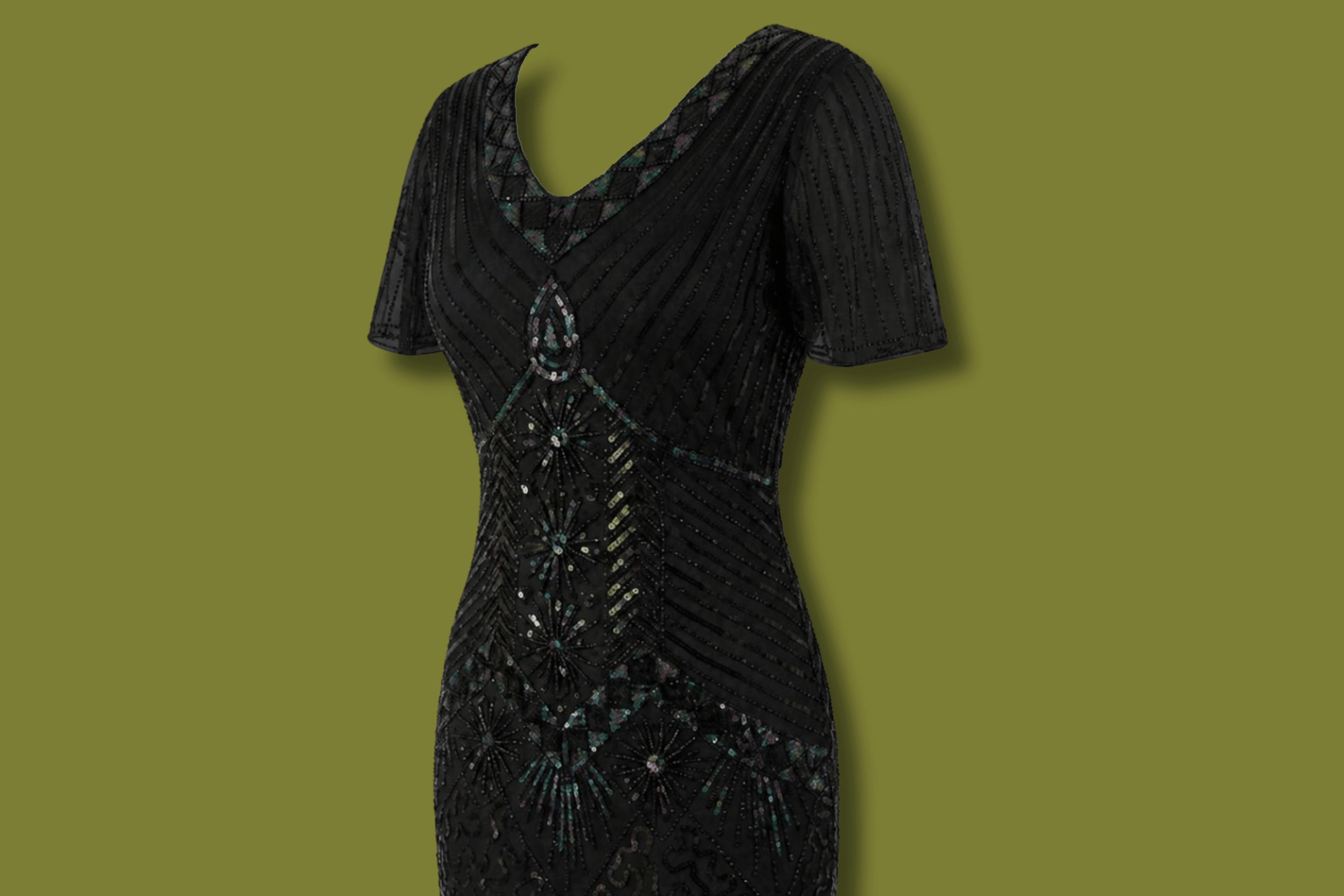 Beaded Fringe Flapper Dress