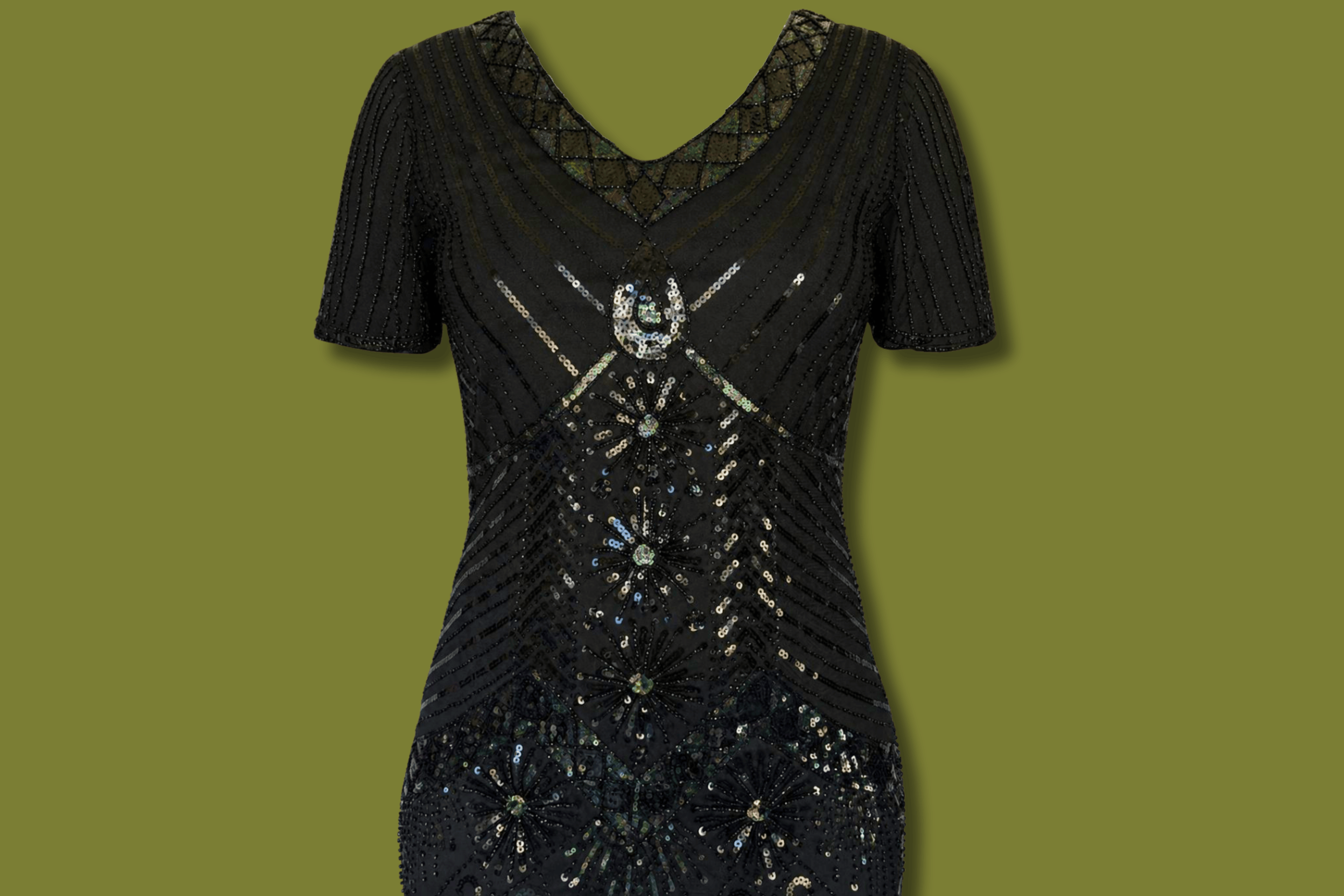 Beaded Fringe Flapper Dress