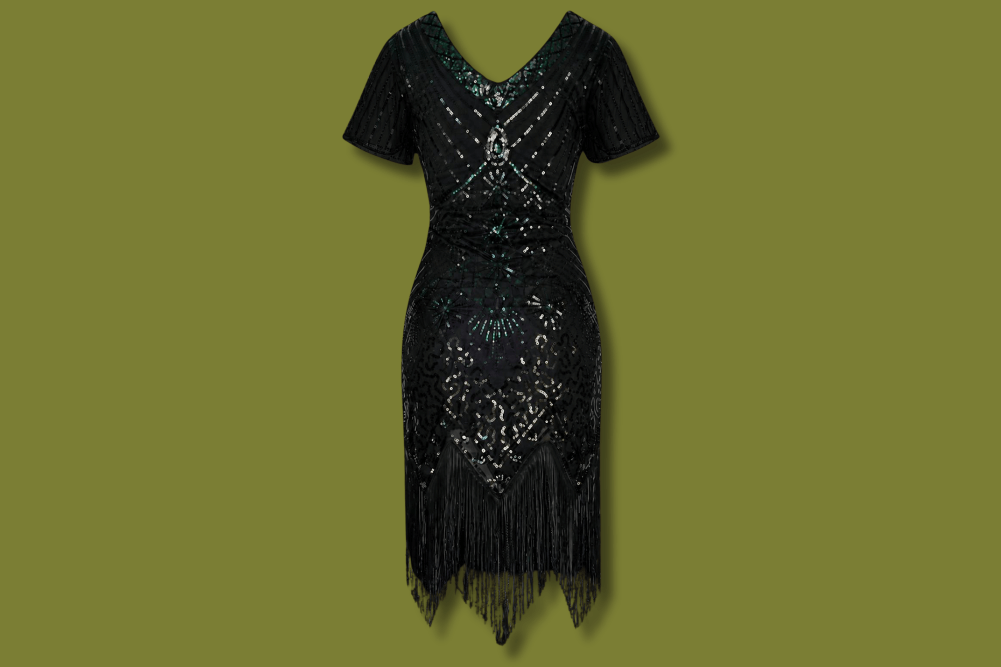 Beaded Fringe Flapper Dress