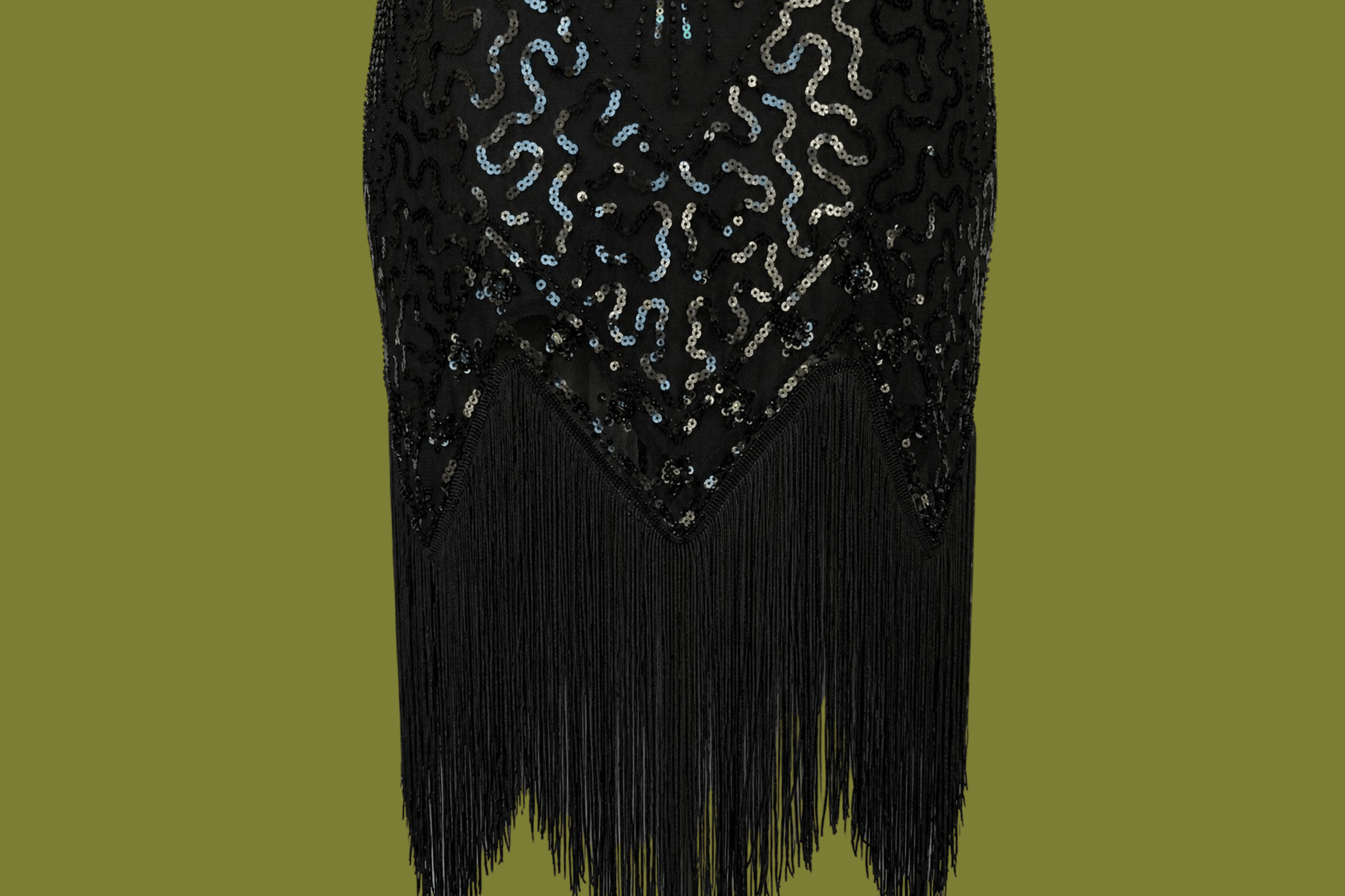 Beaded Fringe Flapper Dress