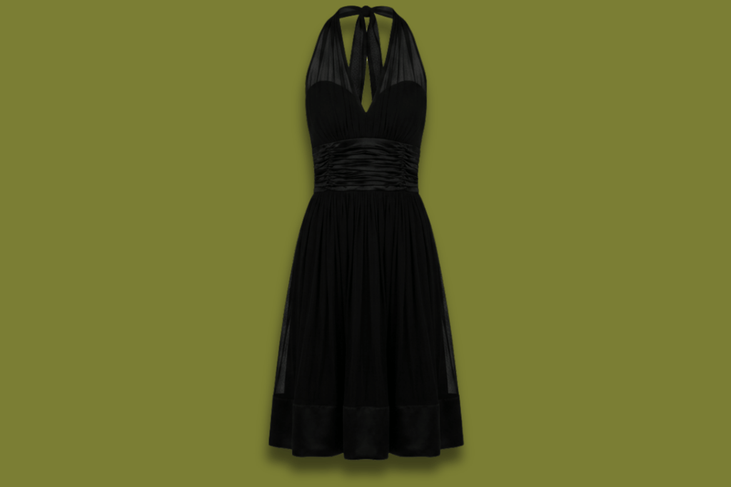 Chiffon Halter/Fit and Flare Dress