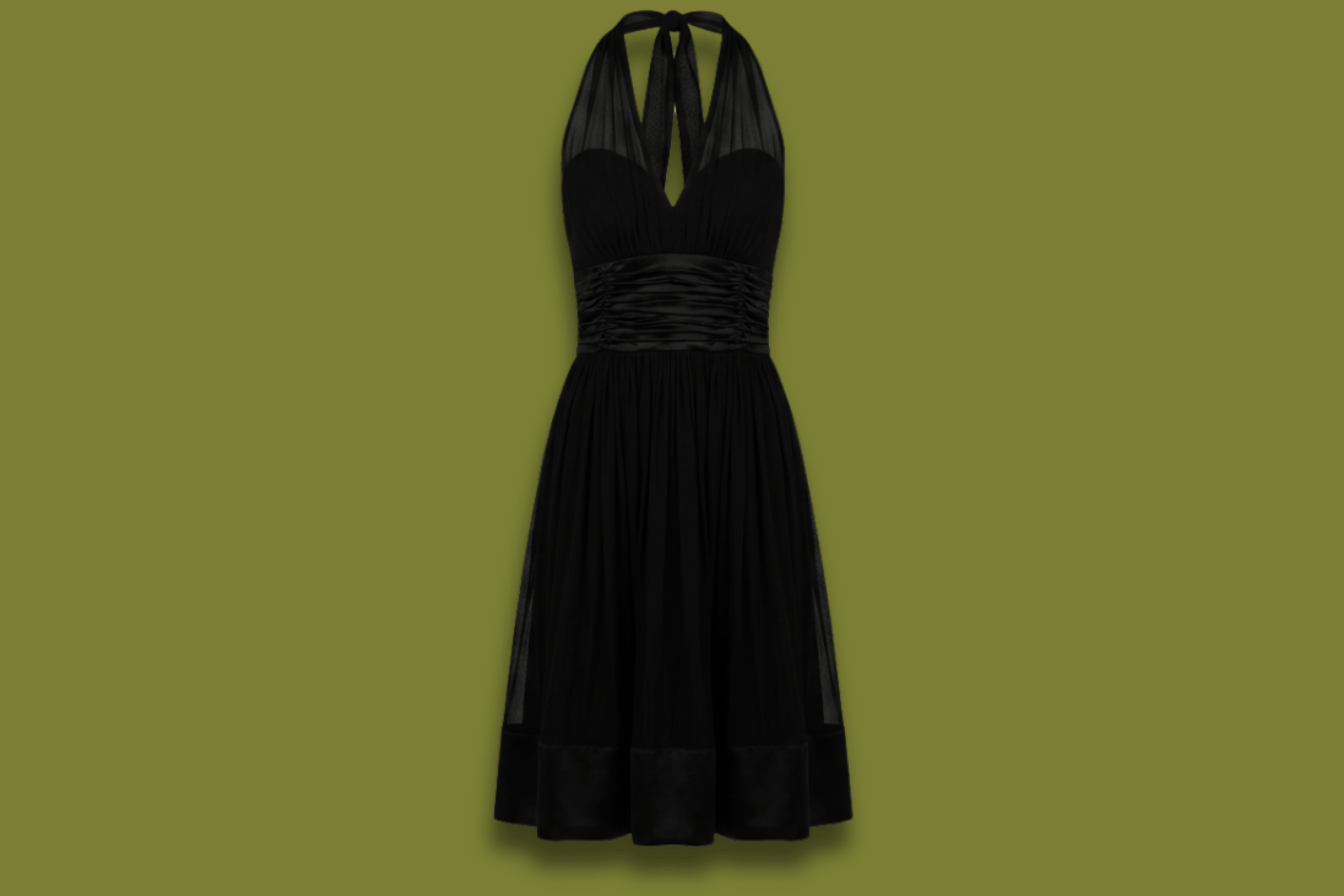 Chiffon Halter/Fit and Flare Dress