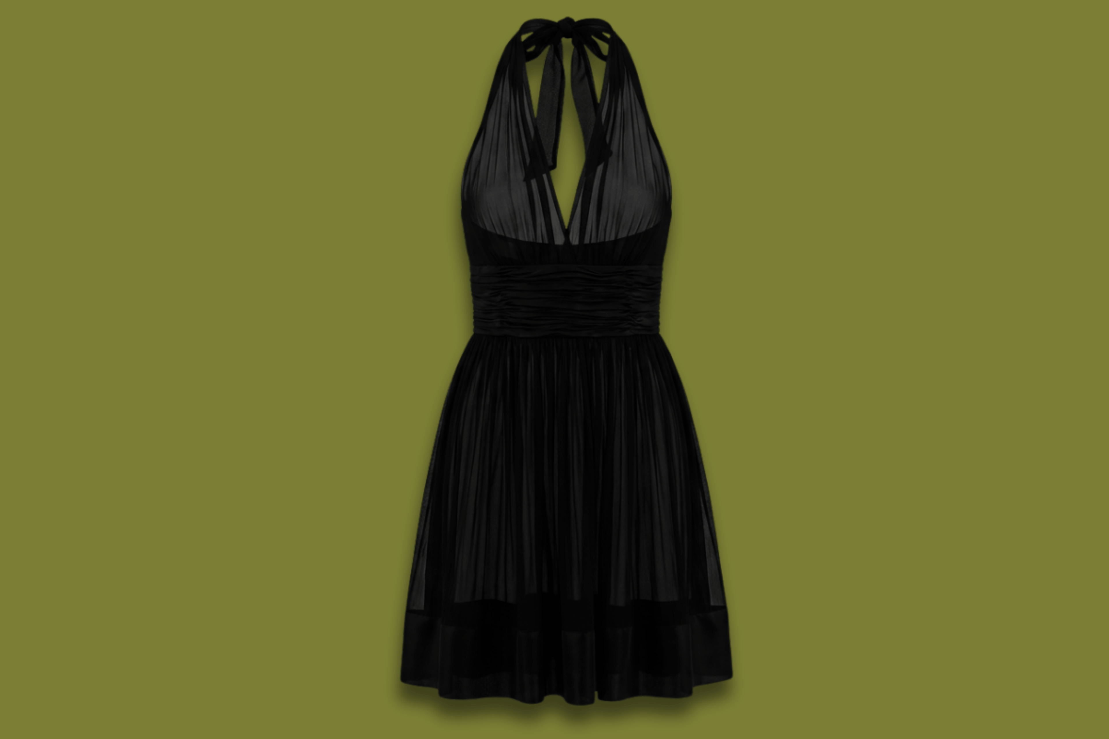 Chiffon Halter/Fit and Flare Dress
