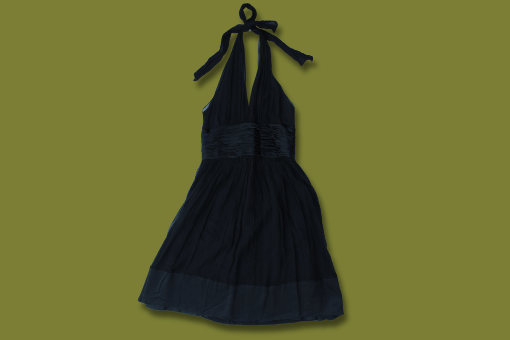 Chiffon Halter/Fit and Flare Dress