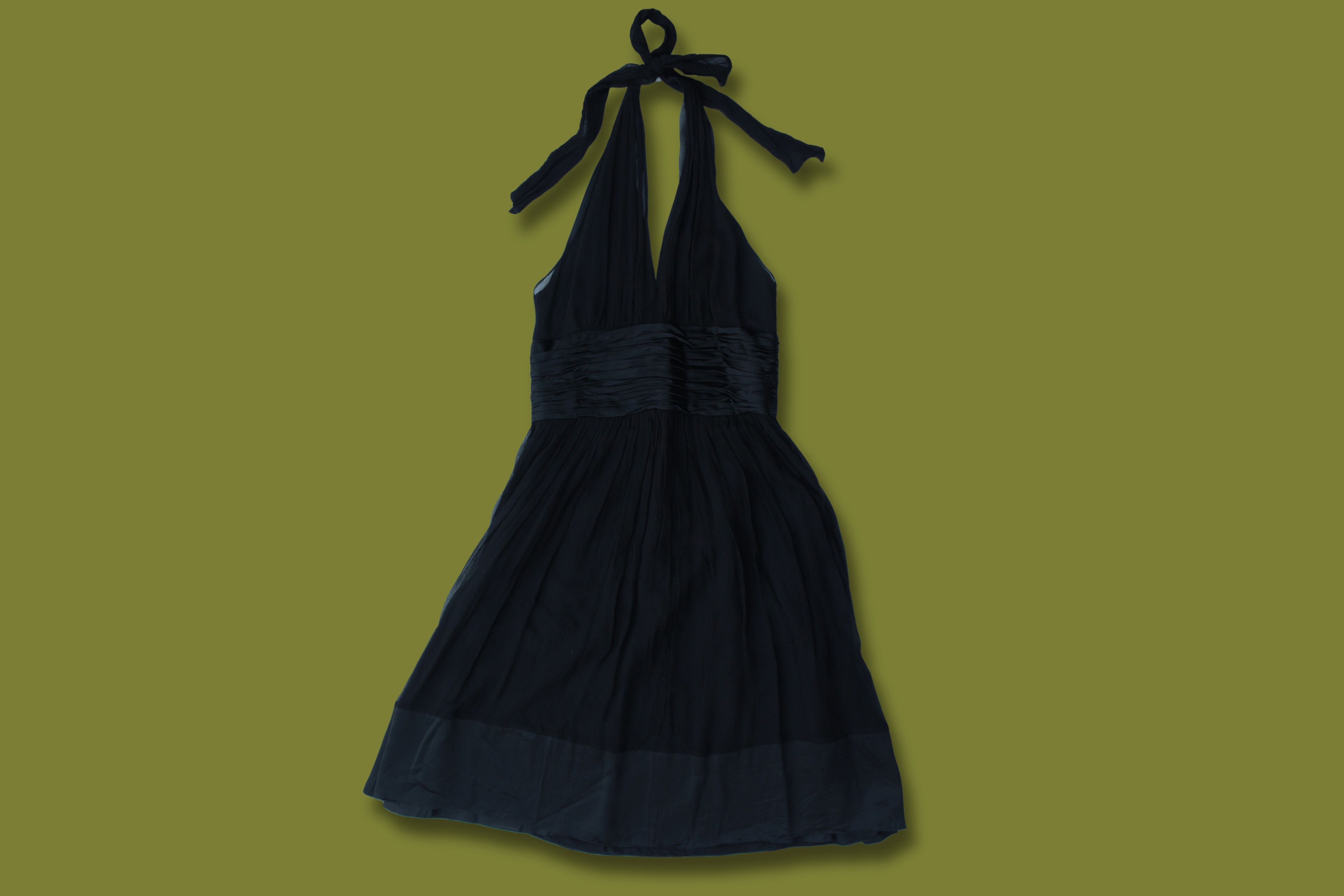 Chiffon Halter/Fit and Flare Dress