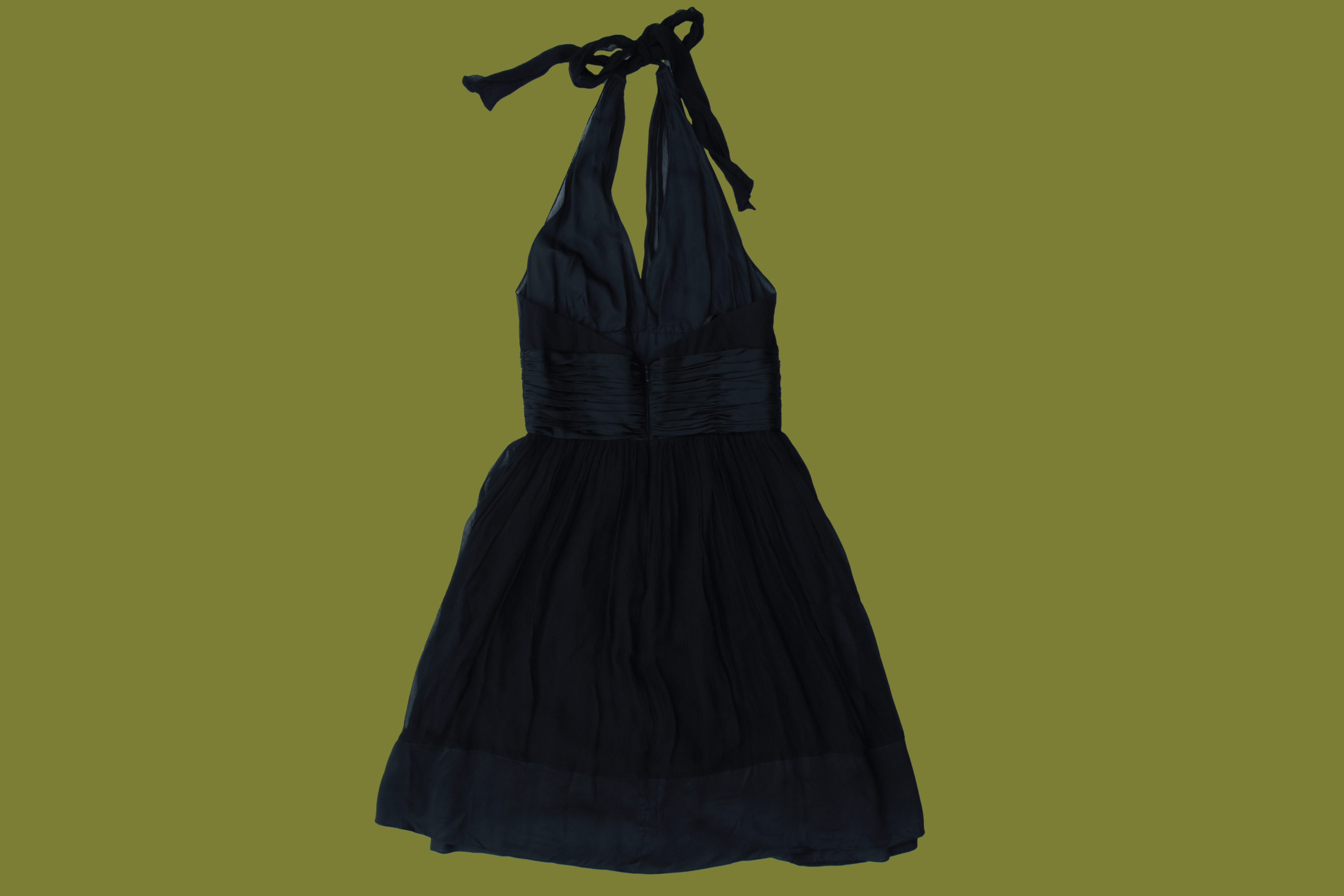 Chiffon Halter/Fit and Flare Dress