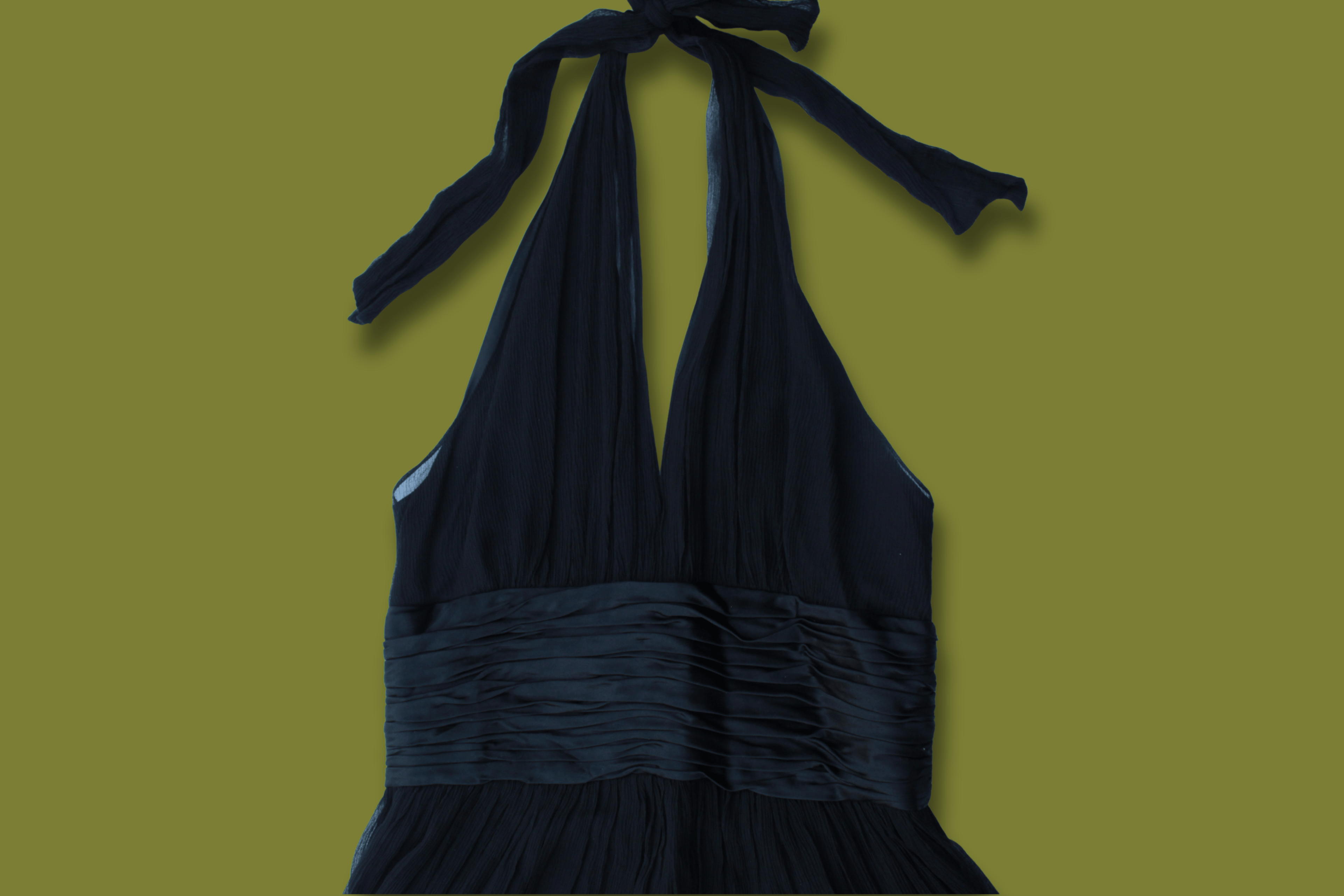 Chiffon Halter/Fit and Flare Dress