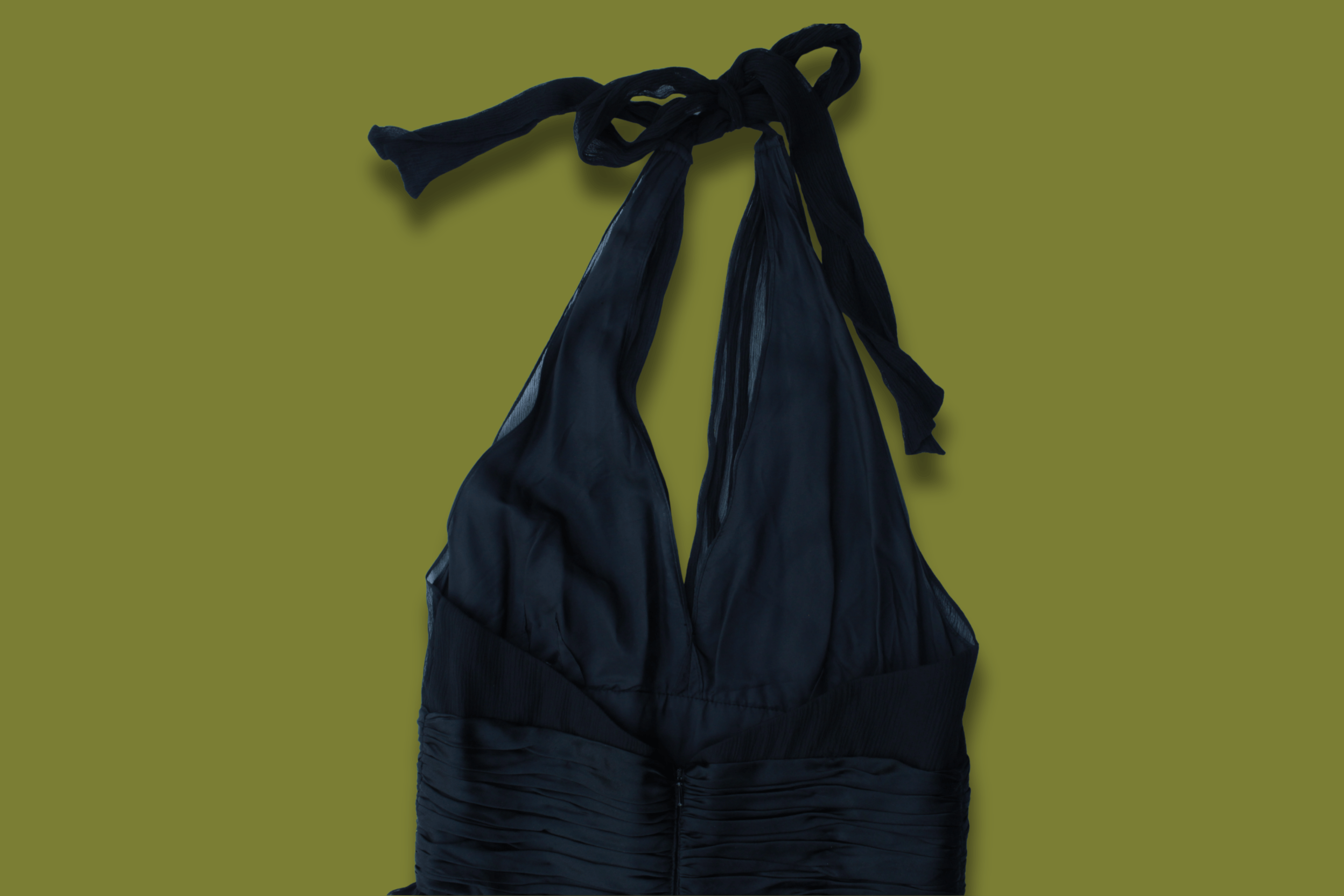 Chiffon Halter/Fit and Flare Dress