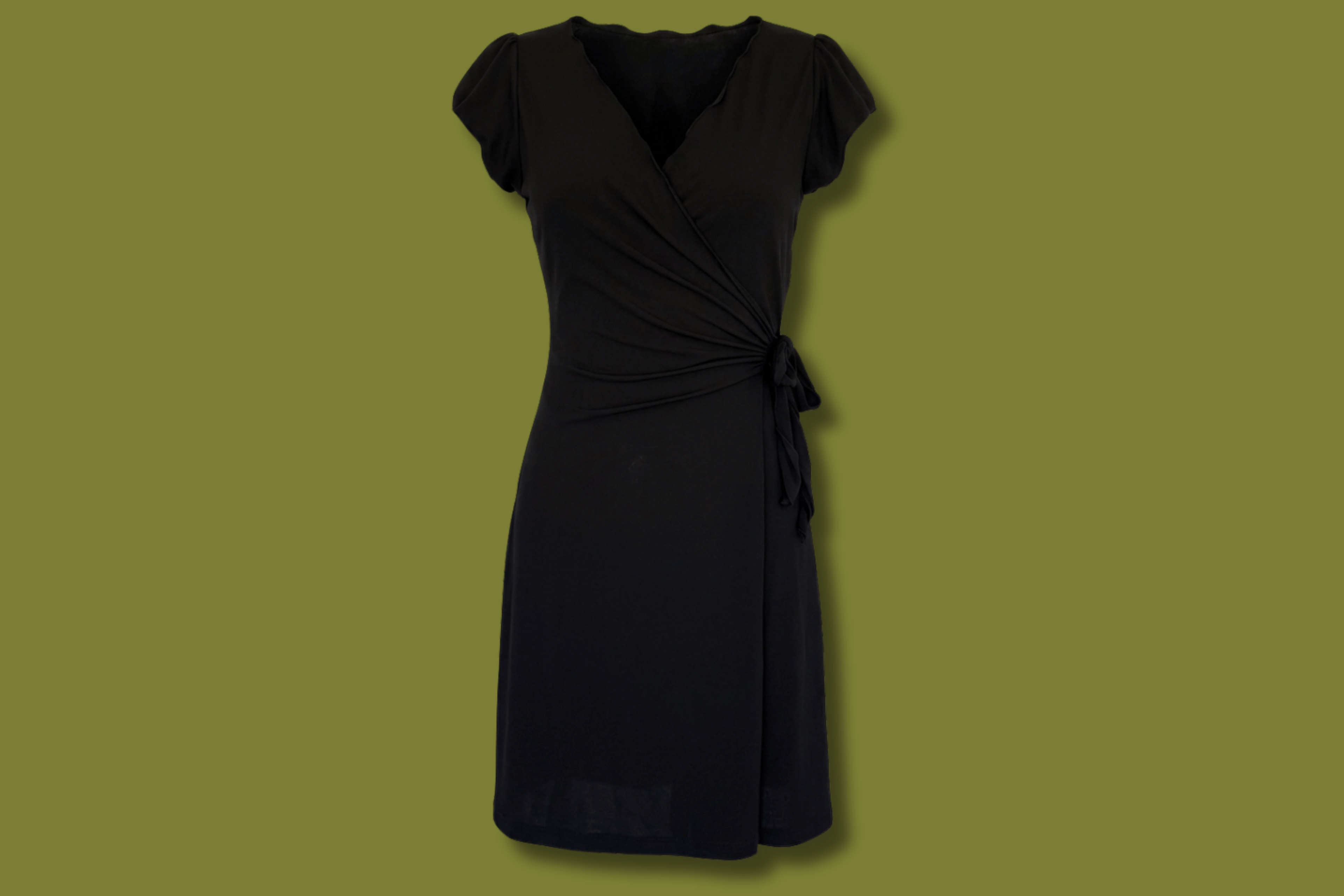 Lettuce-hem Wrap Dress