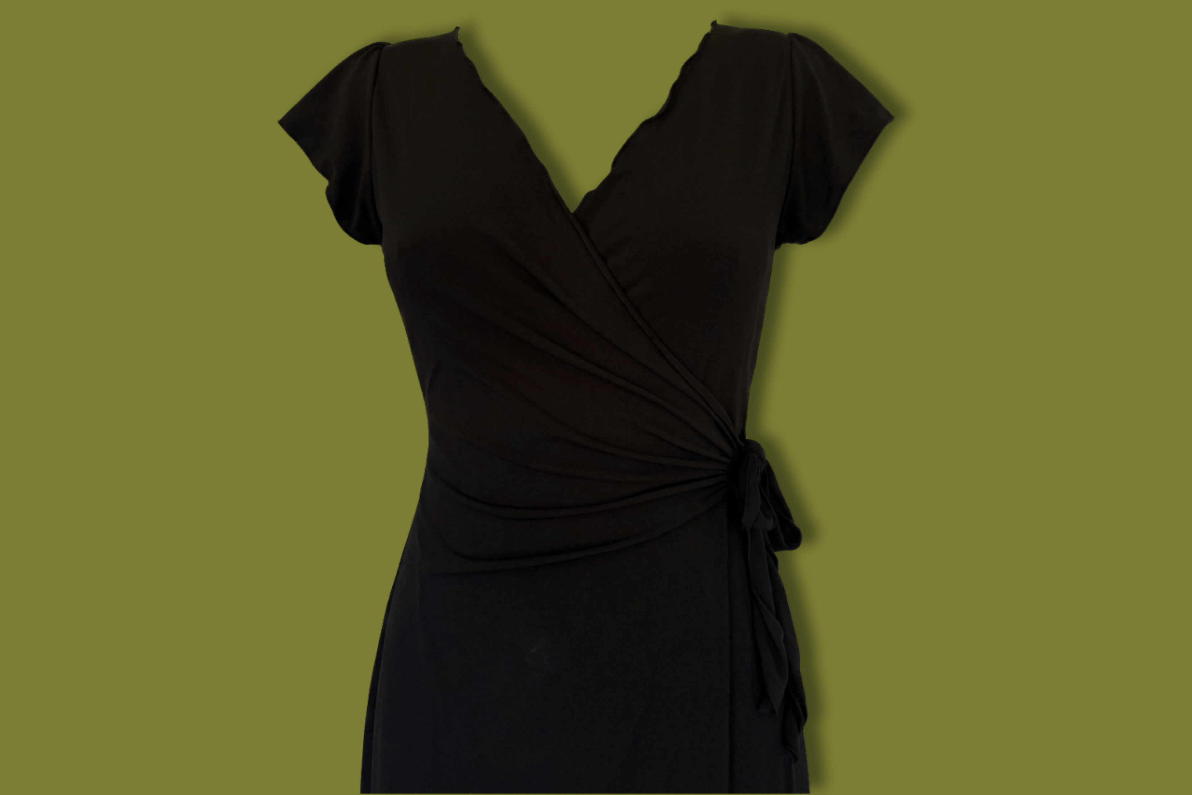 Lettuce-hem Wrap Dress