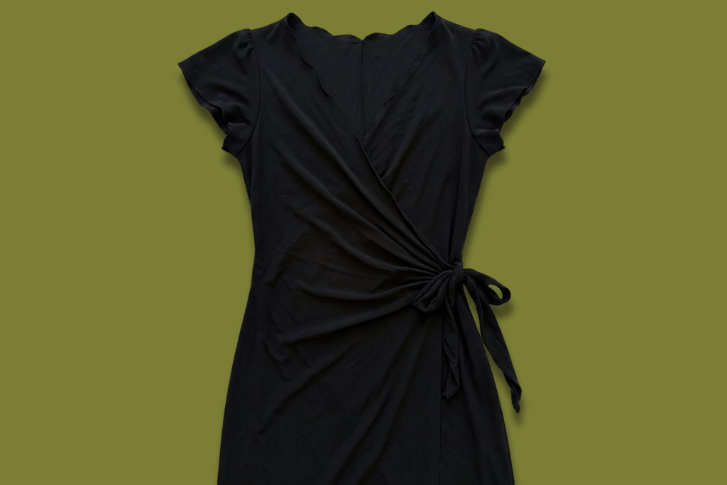 Lettuce-hem Wrap Dress