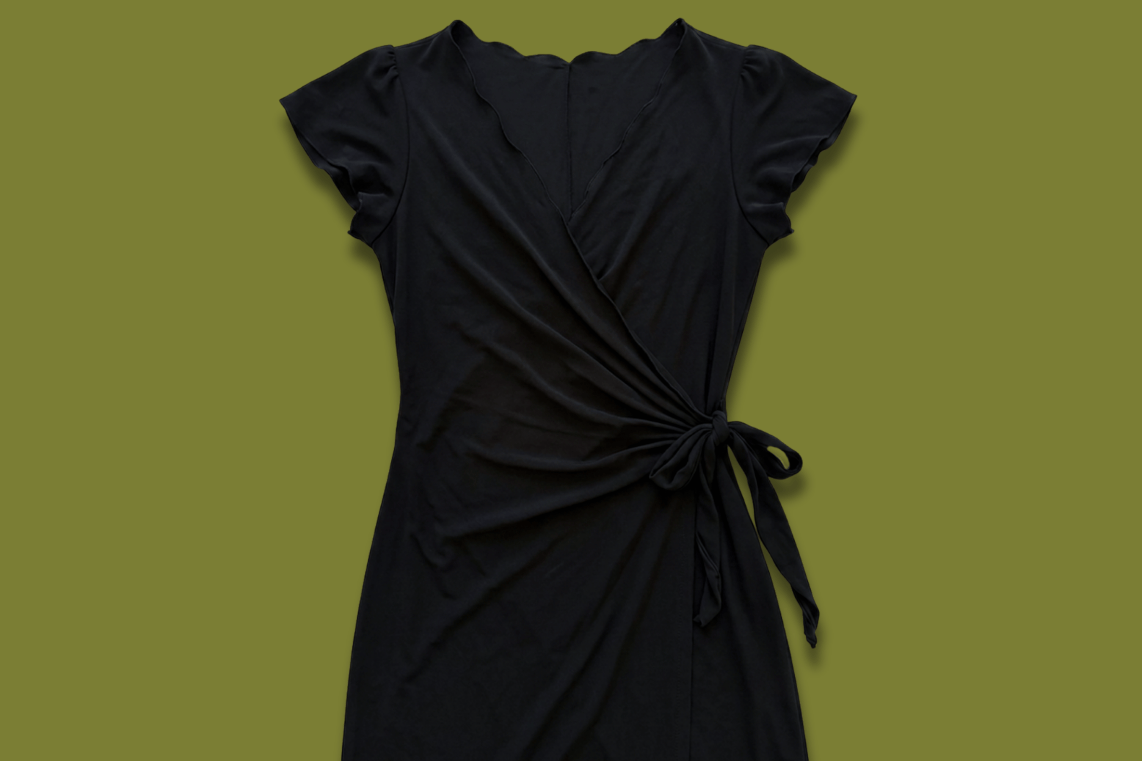 Lettuce-hem Wrap Dress