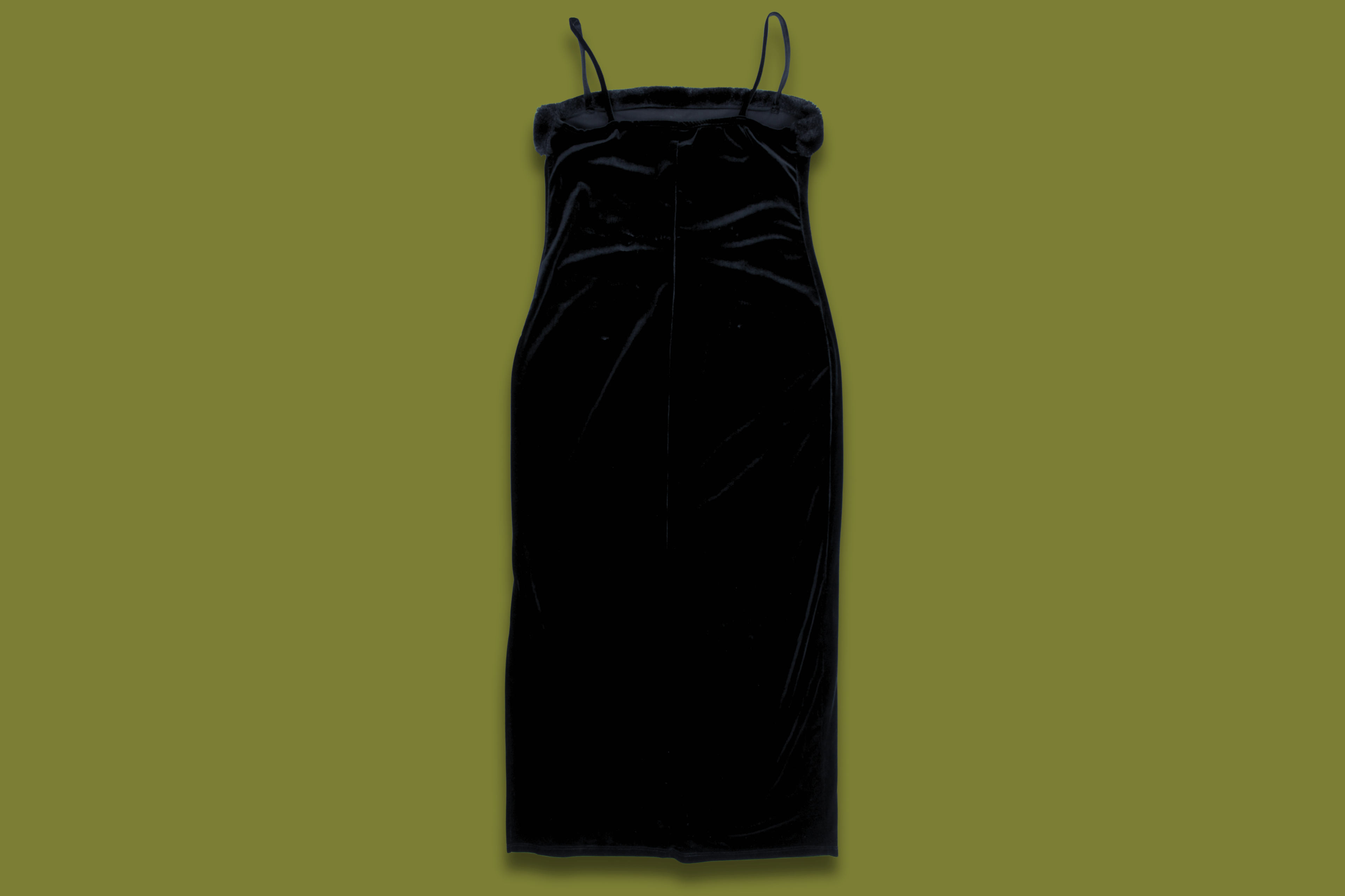 Velvet Fur-Trim Maxi Dress