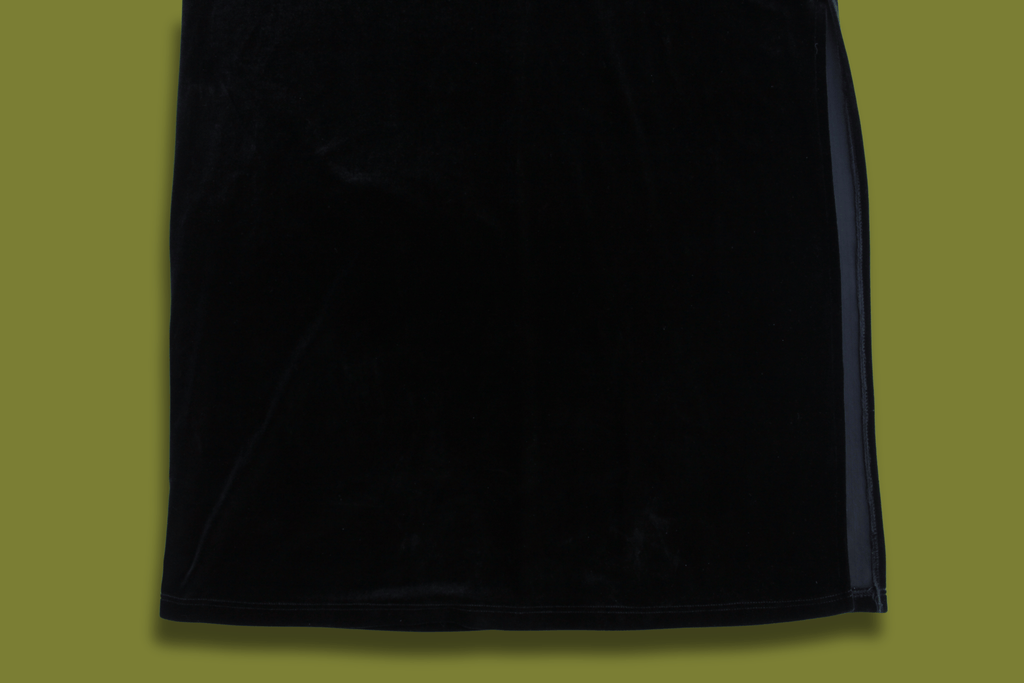 Velvet Fur-Trim Maxi Dress