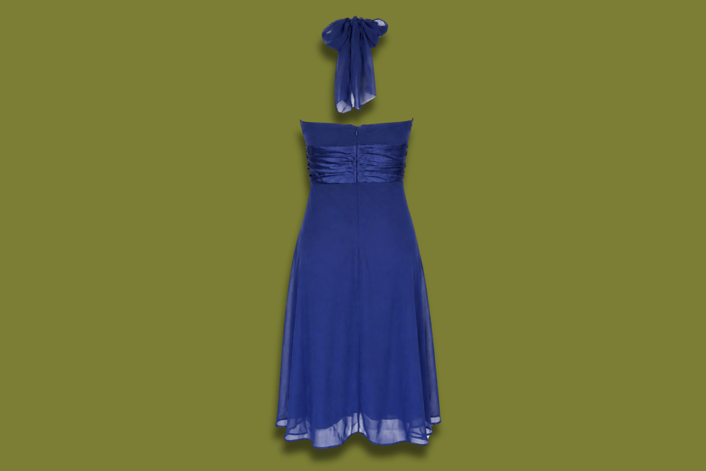 Halter Fit and Flare Midi Dress