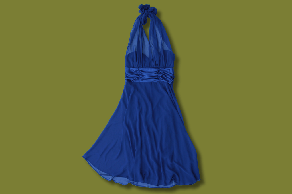 Halter Fit and Flare Midi Dress