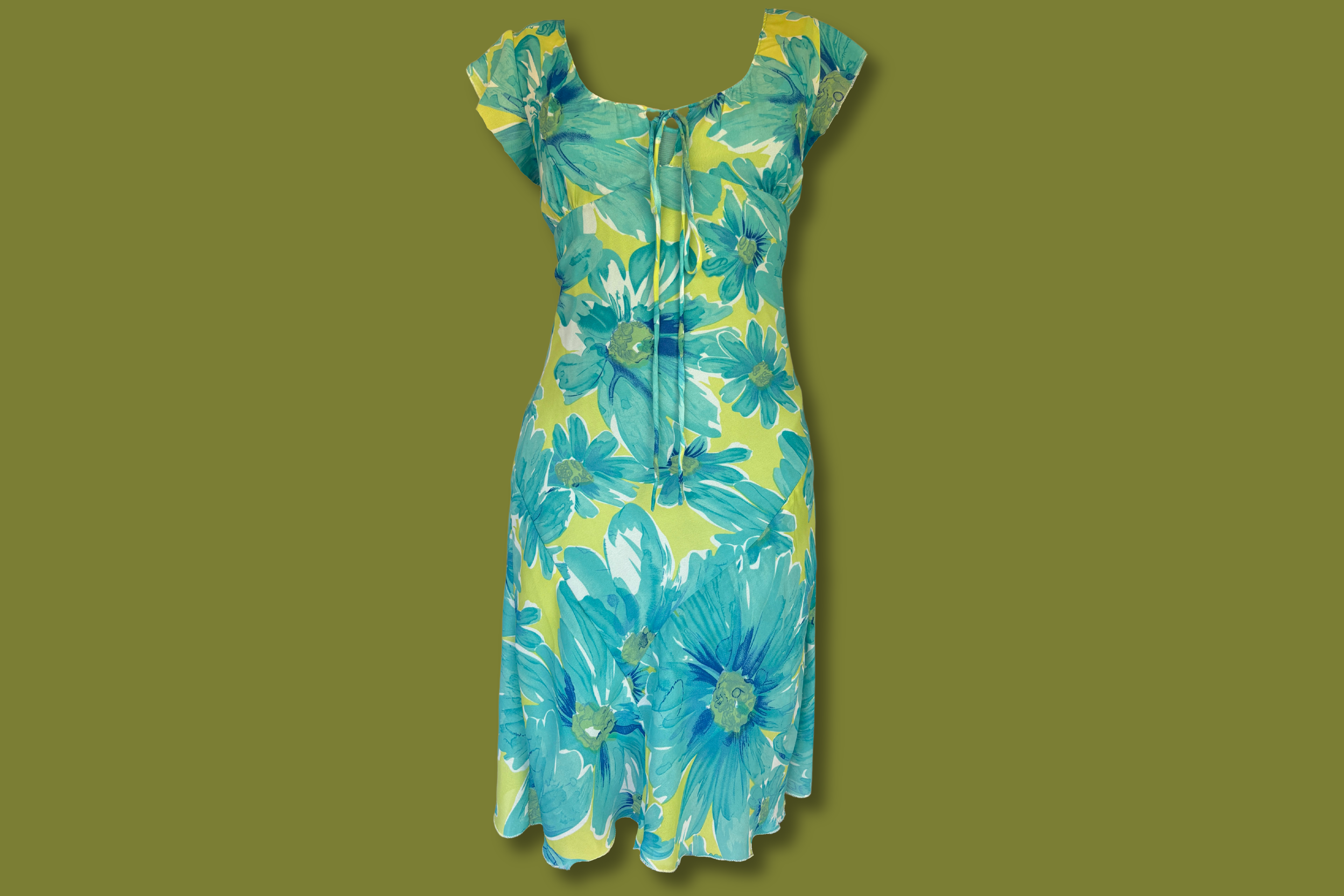 Floral Flutter-sleeve Midi Dress