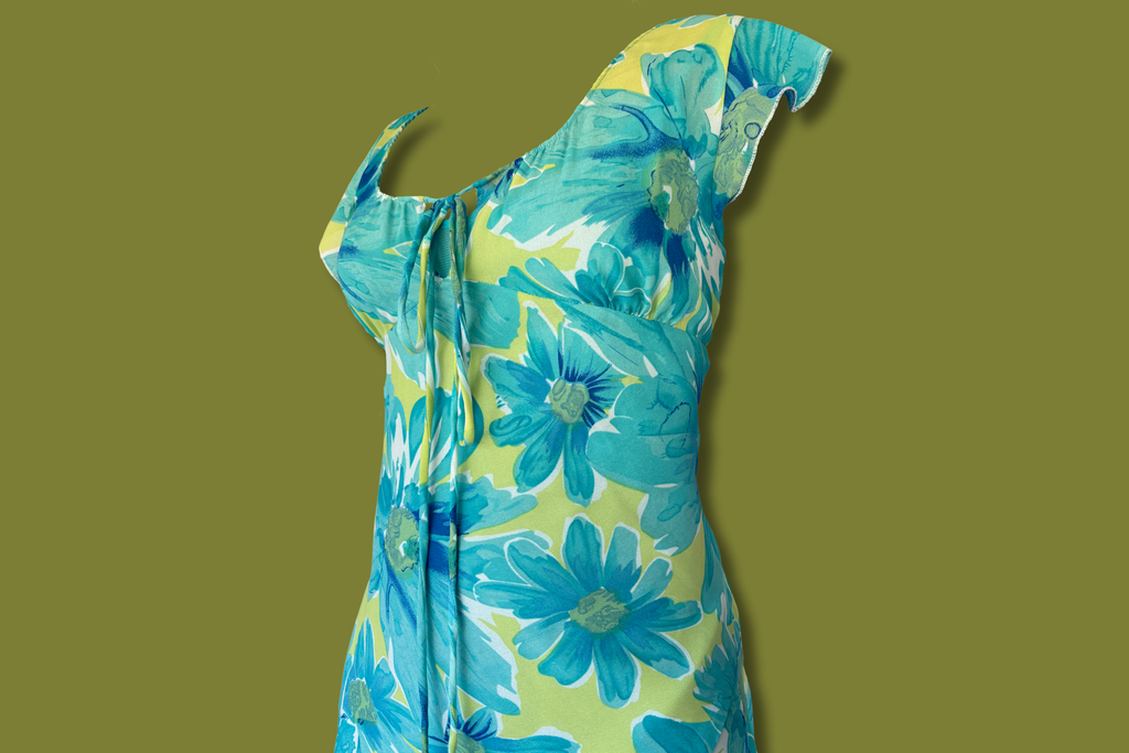 Floral Flutter-sleeve Midi Dress