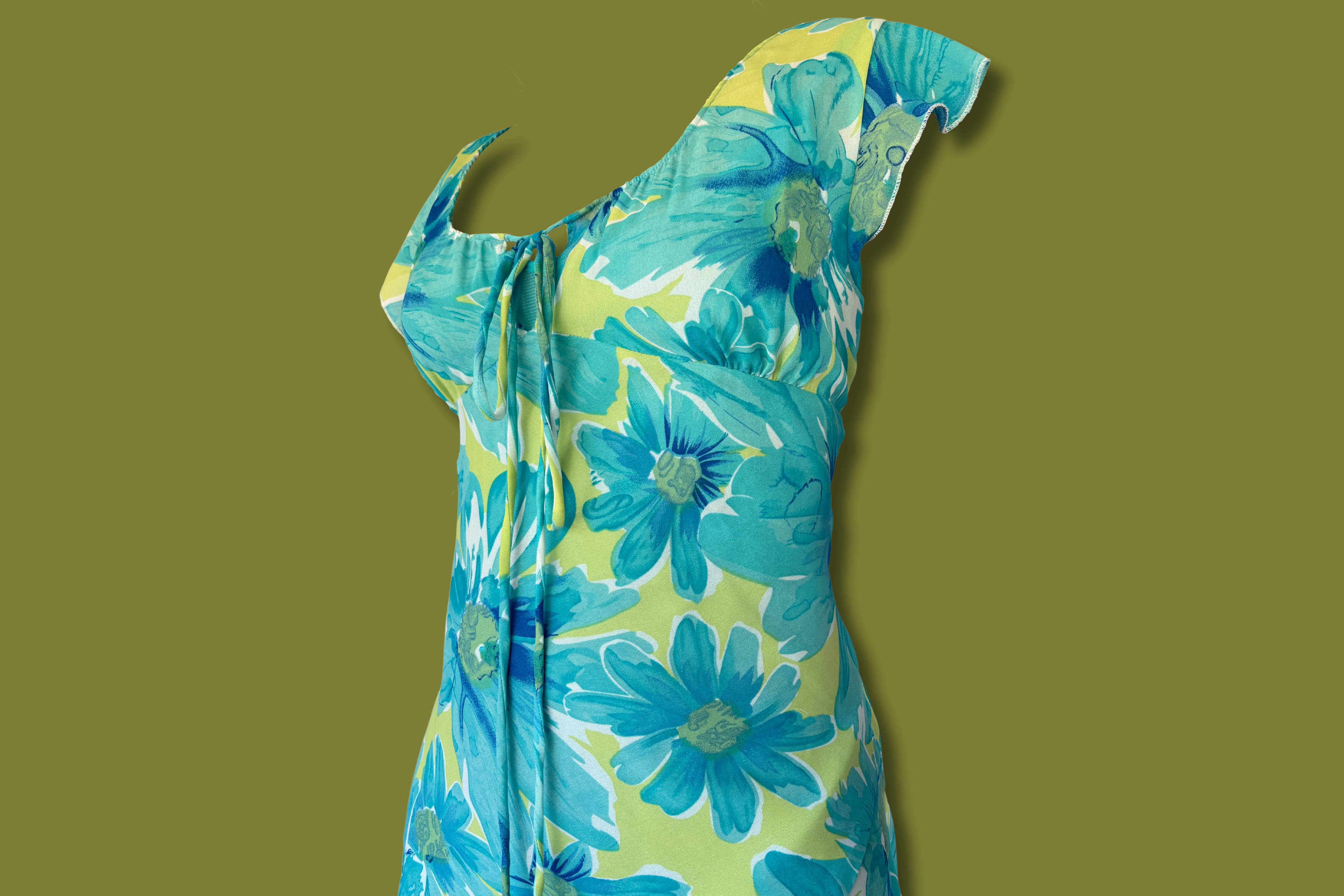 Floral Flutter-sleeve Midi Dress