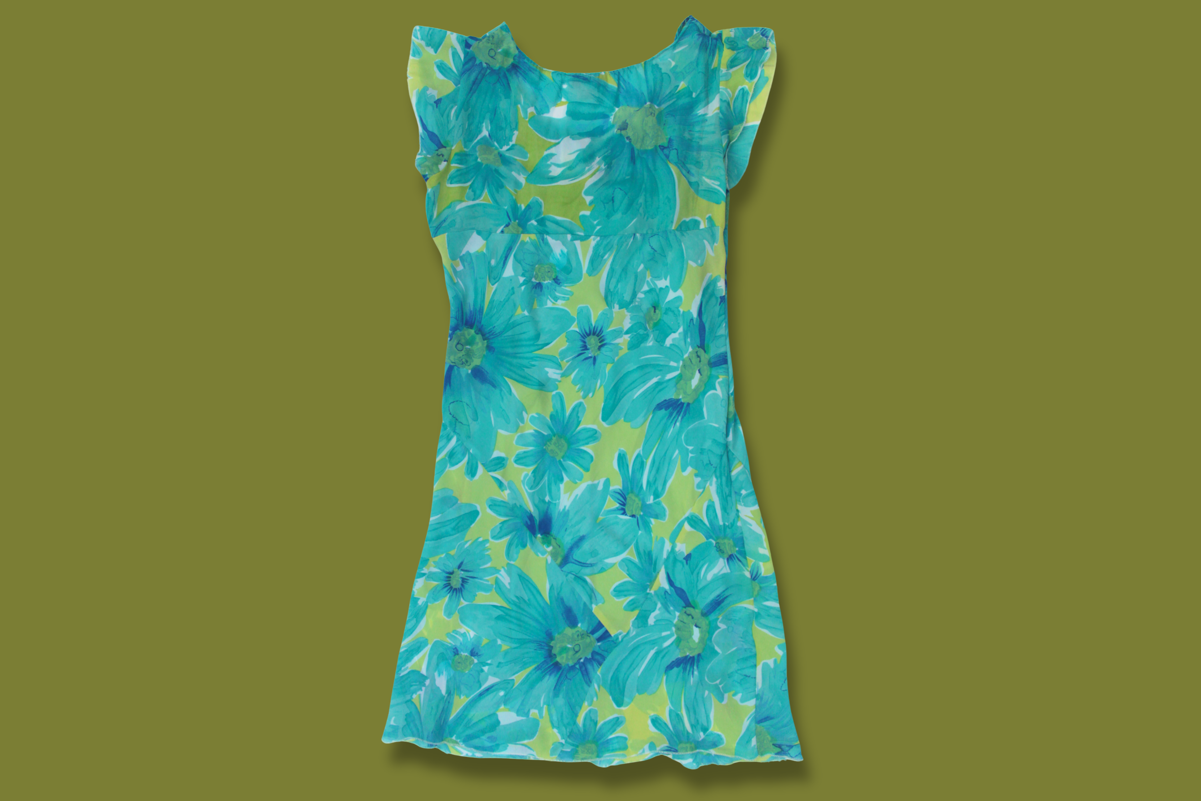 Floral Flutter-sleeve Midi Dress