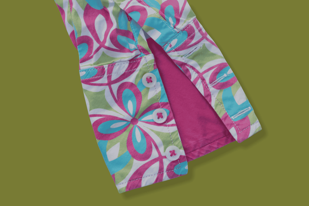Bright Floral 70s style Fitted Button-up
