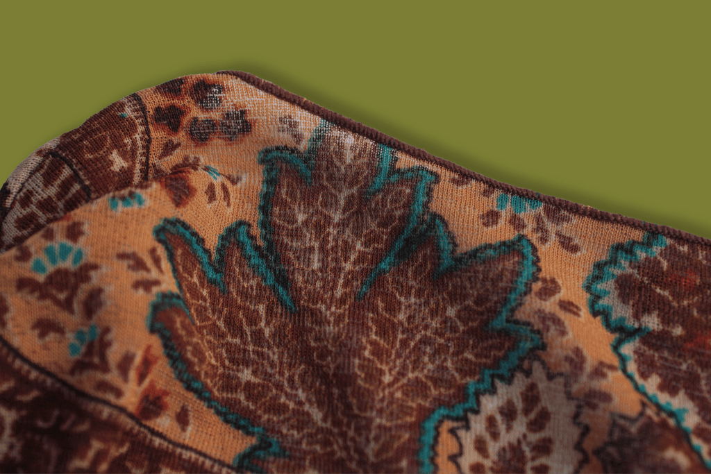 Y2k Brown paisley bell flare sleeve top