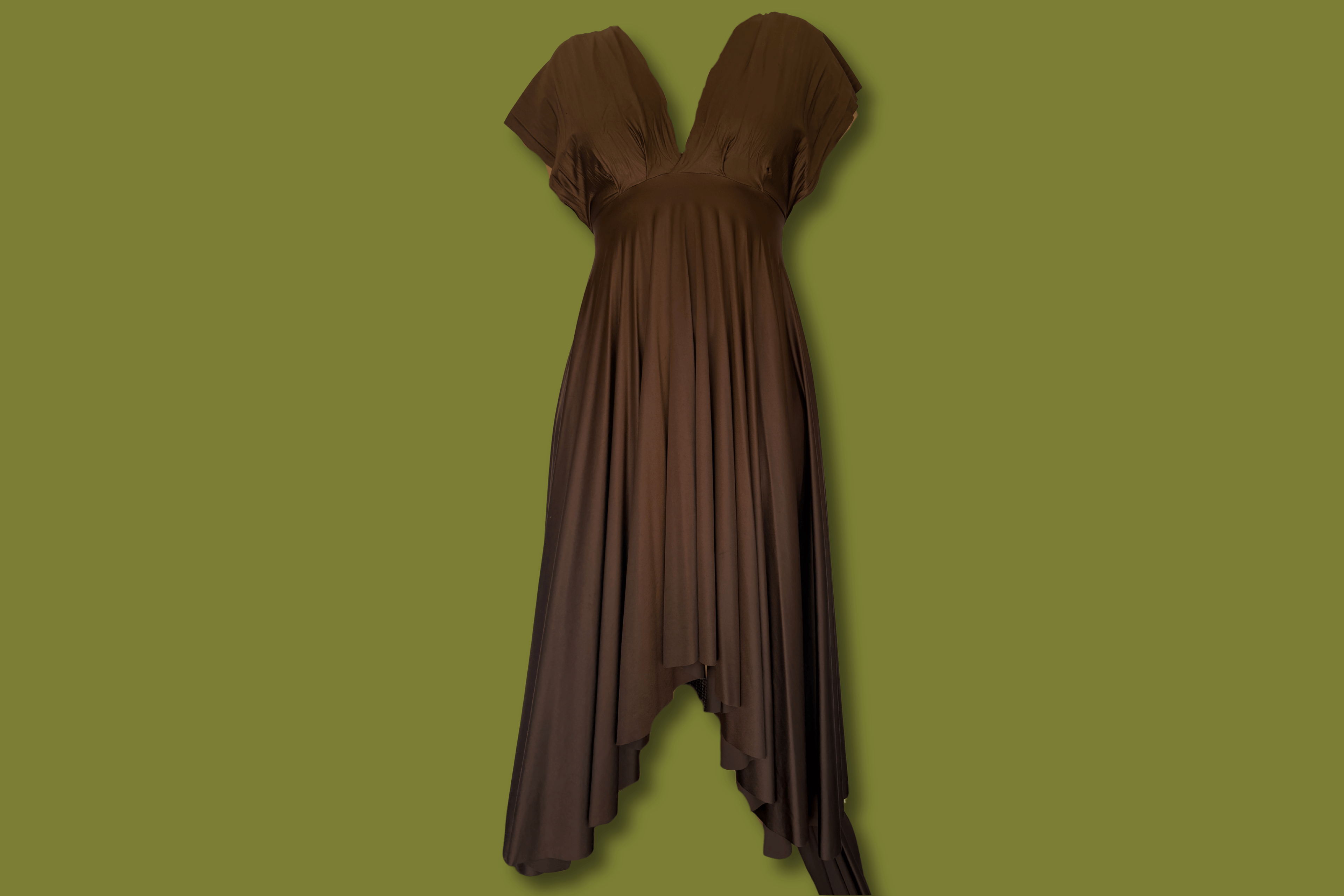 Silky Wrap Scarf Midi Dress