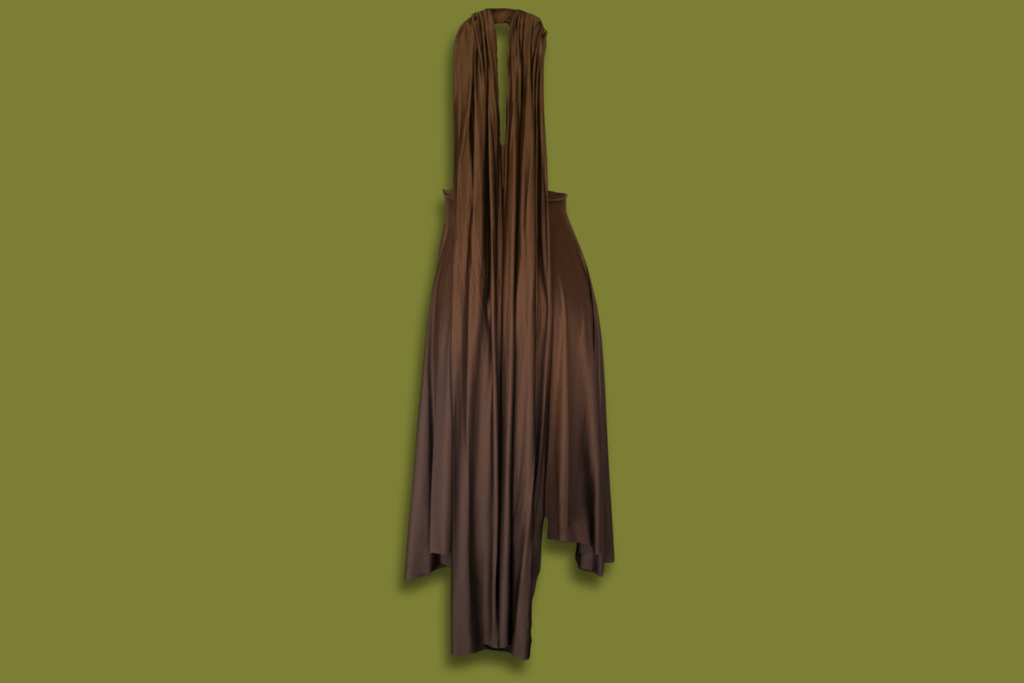 Silky Wrap Scarf Midi Dress
