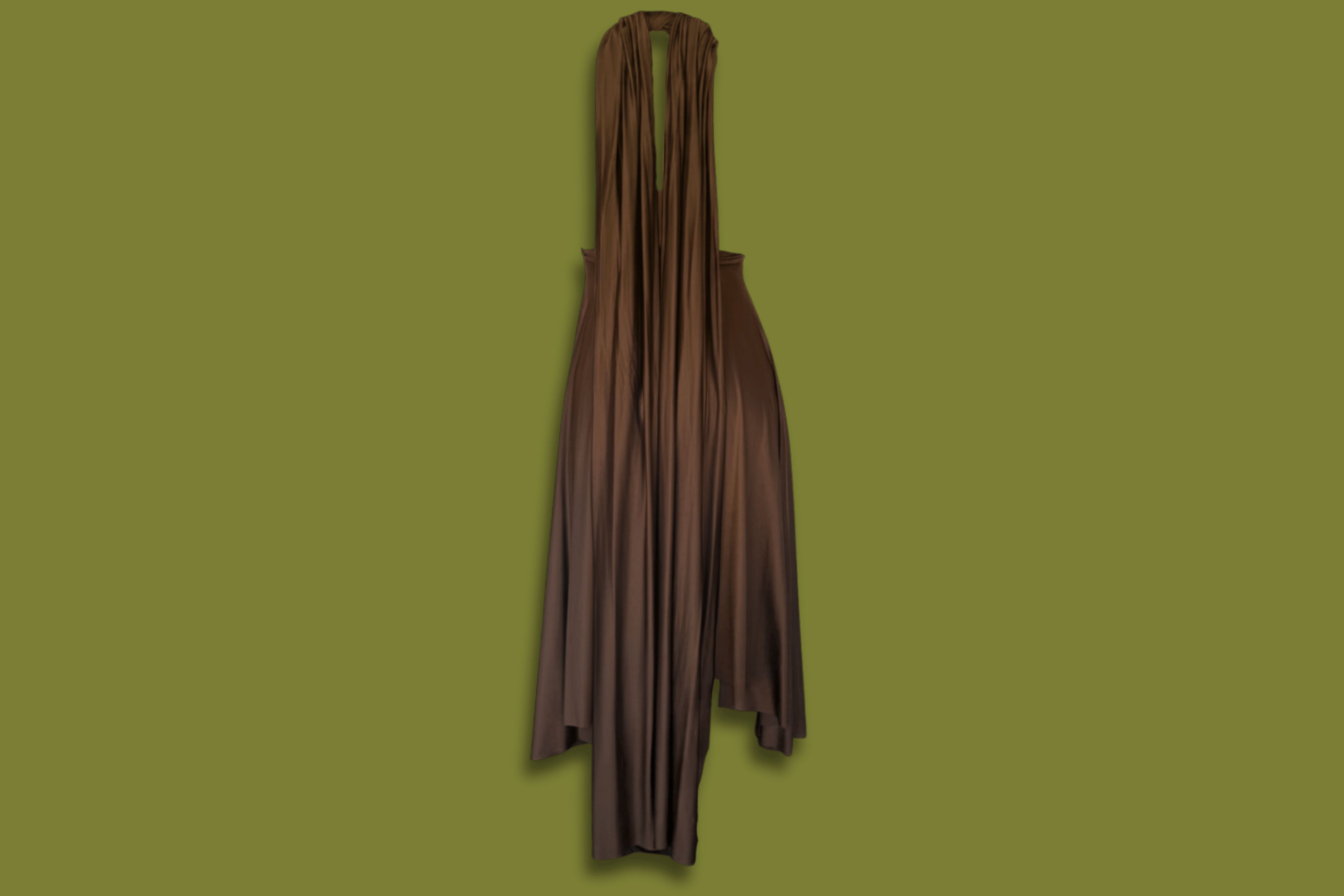 Silky Wrap Scarf Midi Dress
