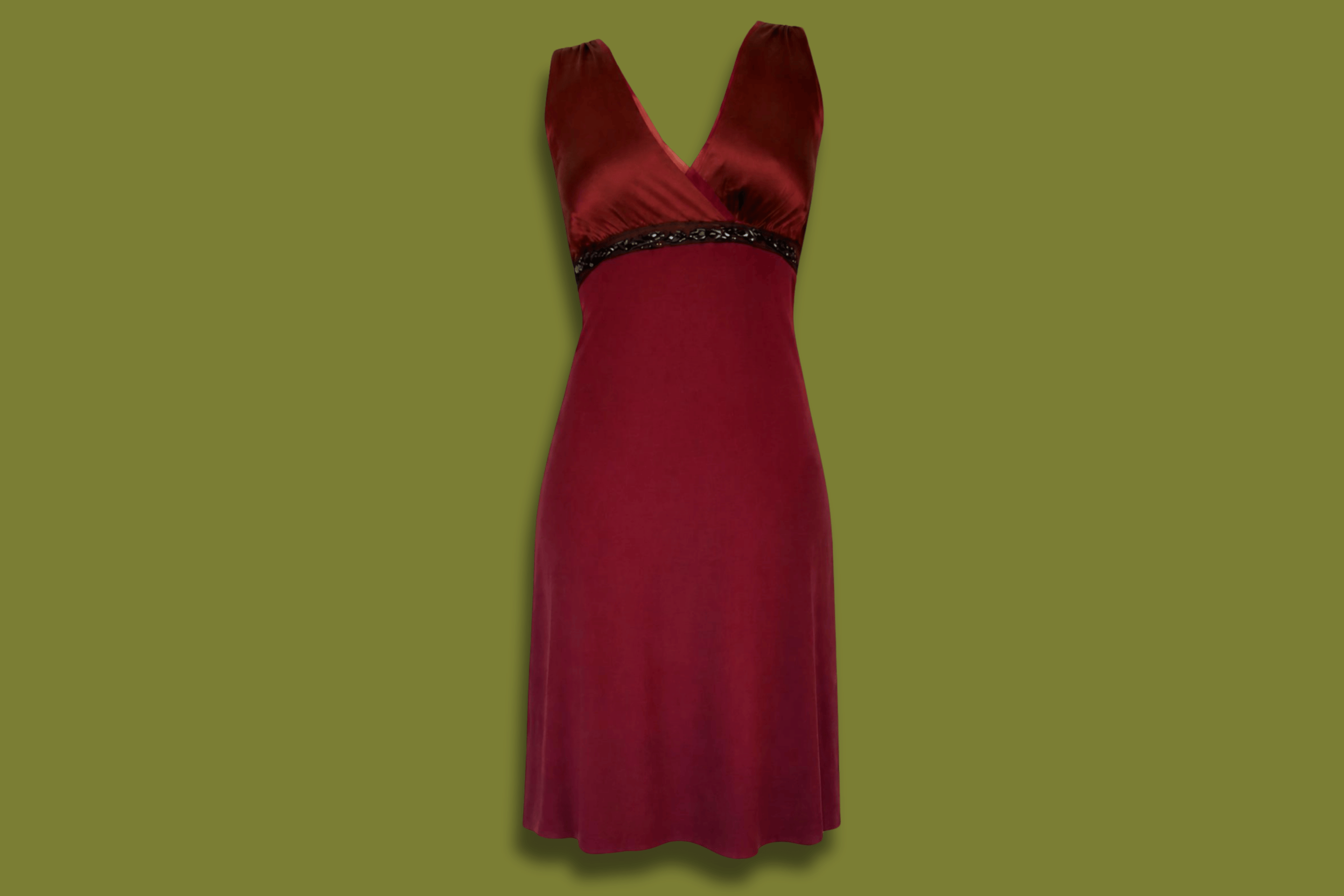 Silk Beaded Midi Dress