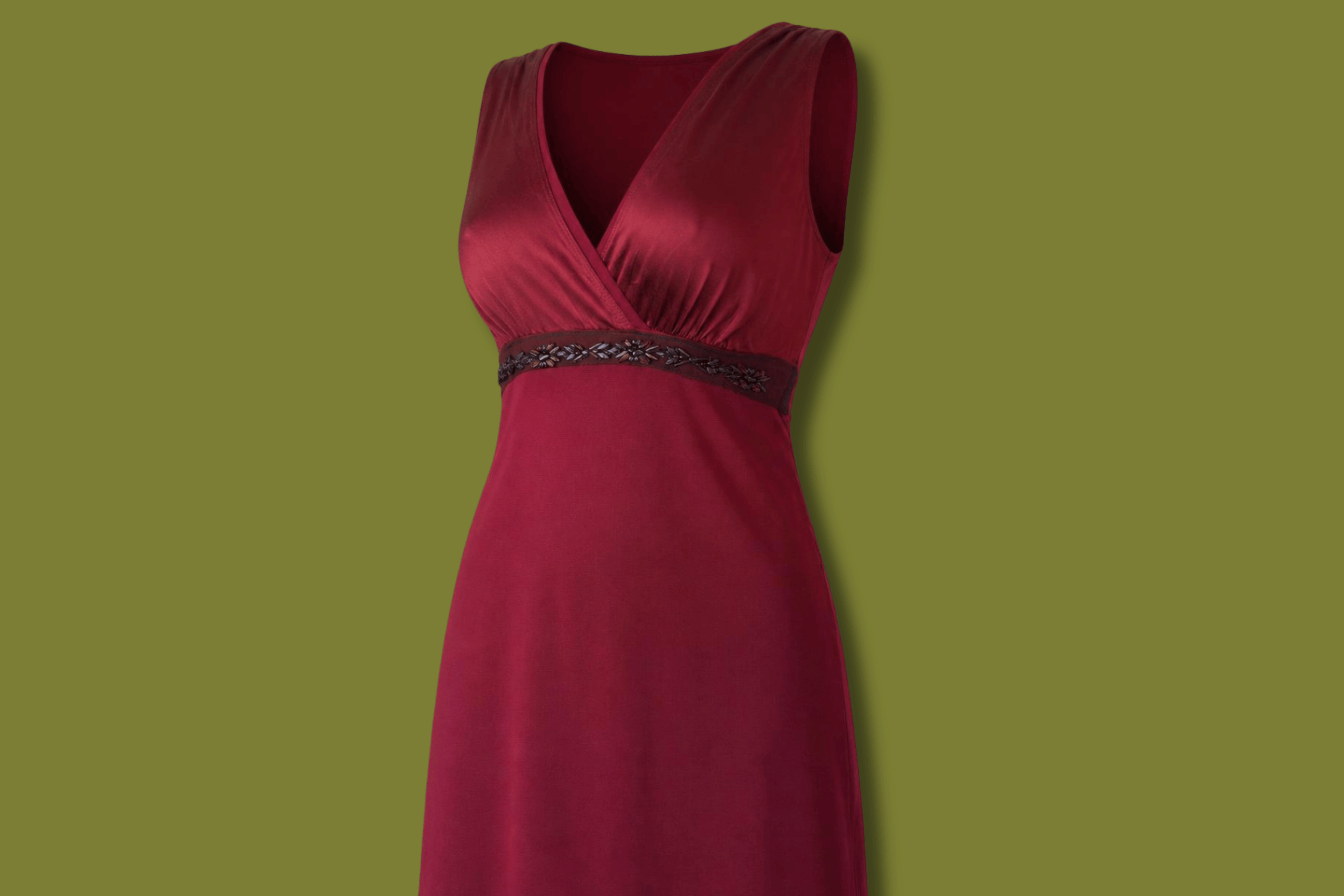 Silk Beaded Midi Dress