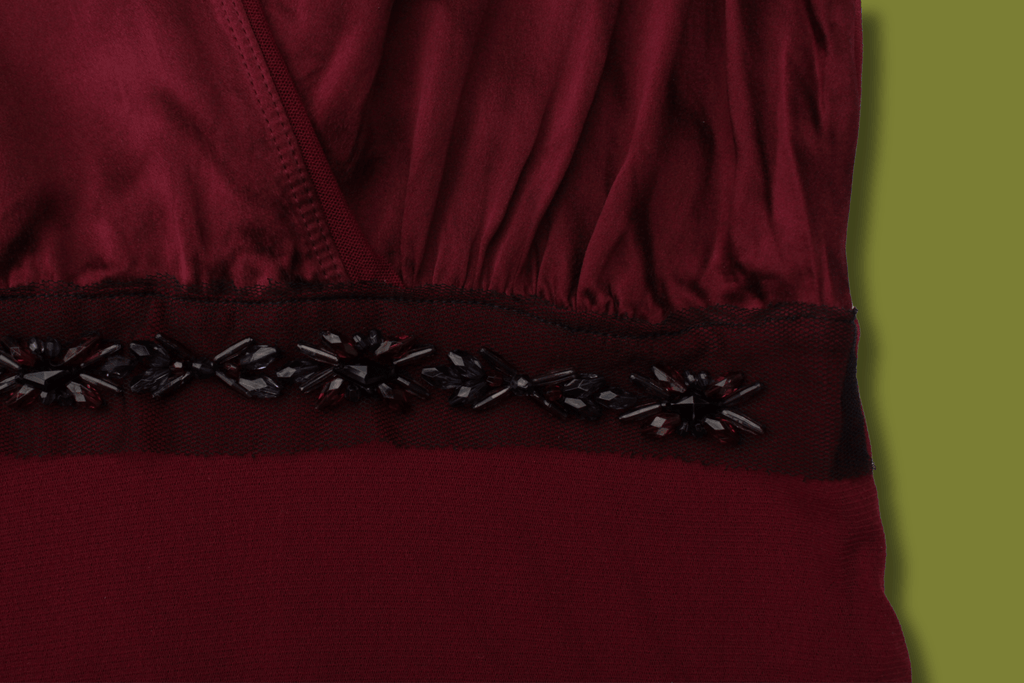 Silk Beaded Midi Dress