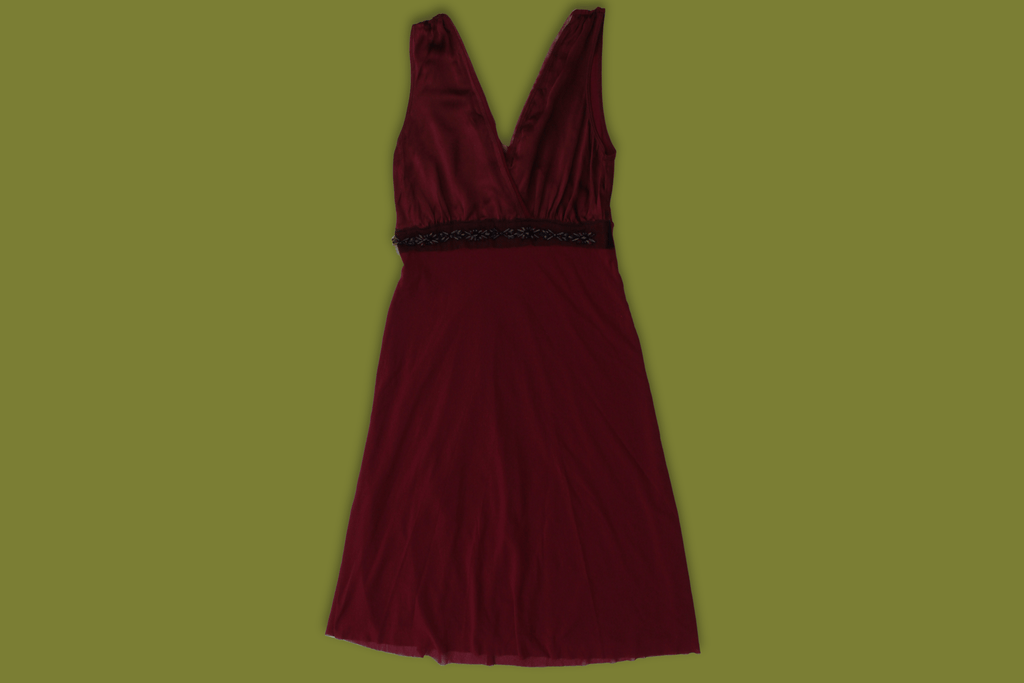Silk Beaded Midi Dress