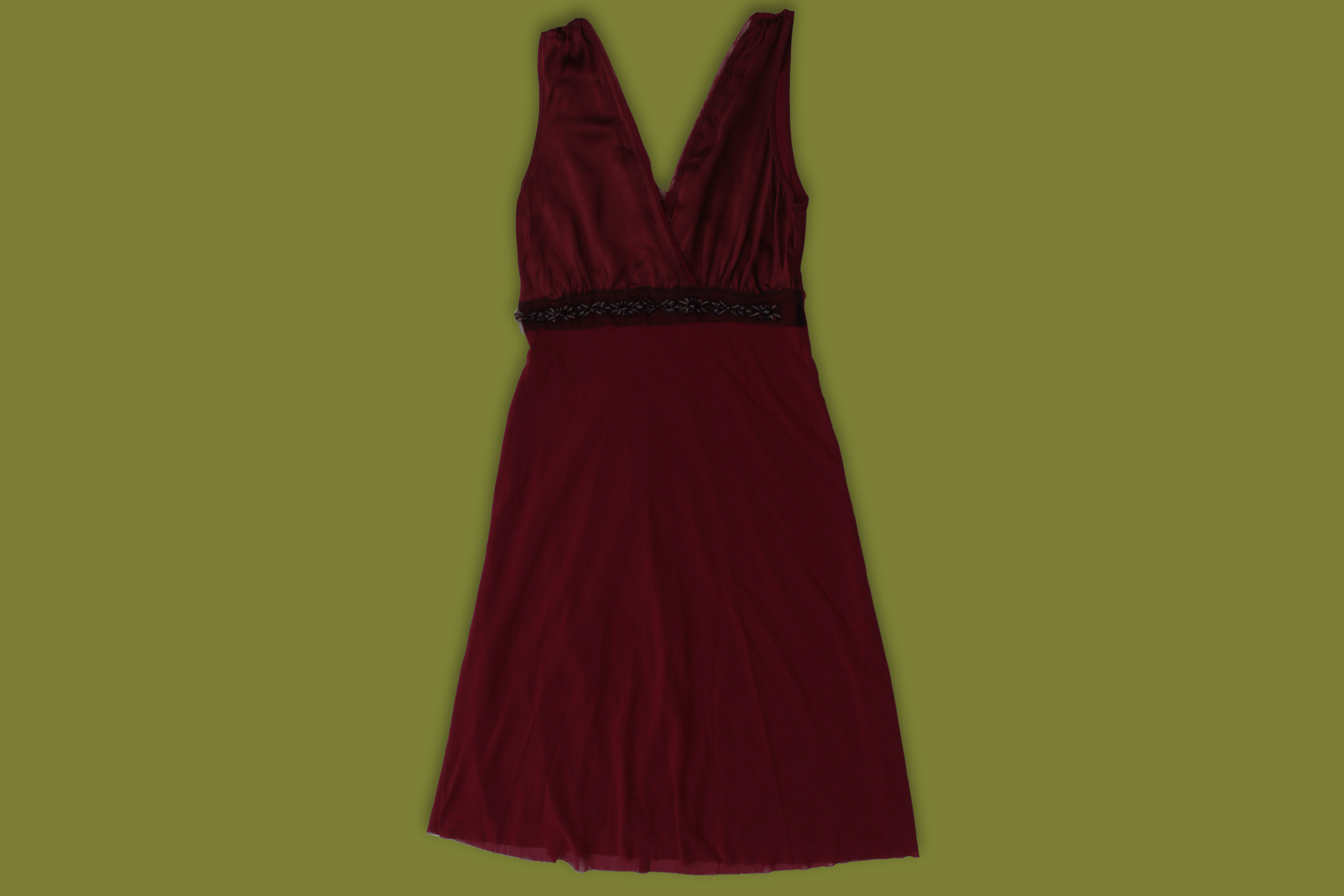 Silk Beaded Midi Dress