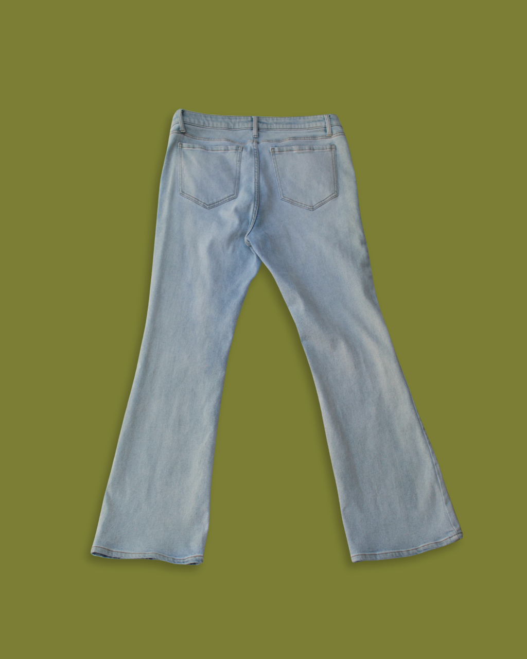 Butterfly-bedazzled Mid-rise Flare Jeans