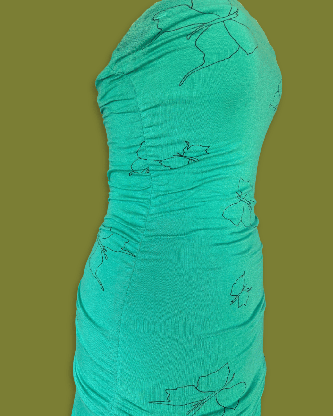 Strapless Butterfly Drop-waist Midi Dress